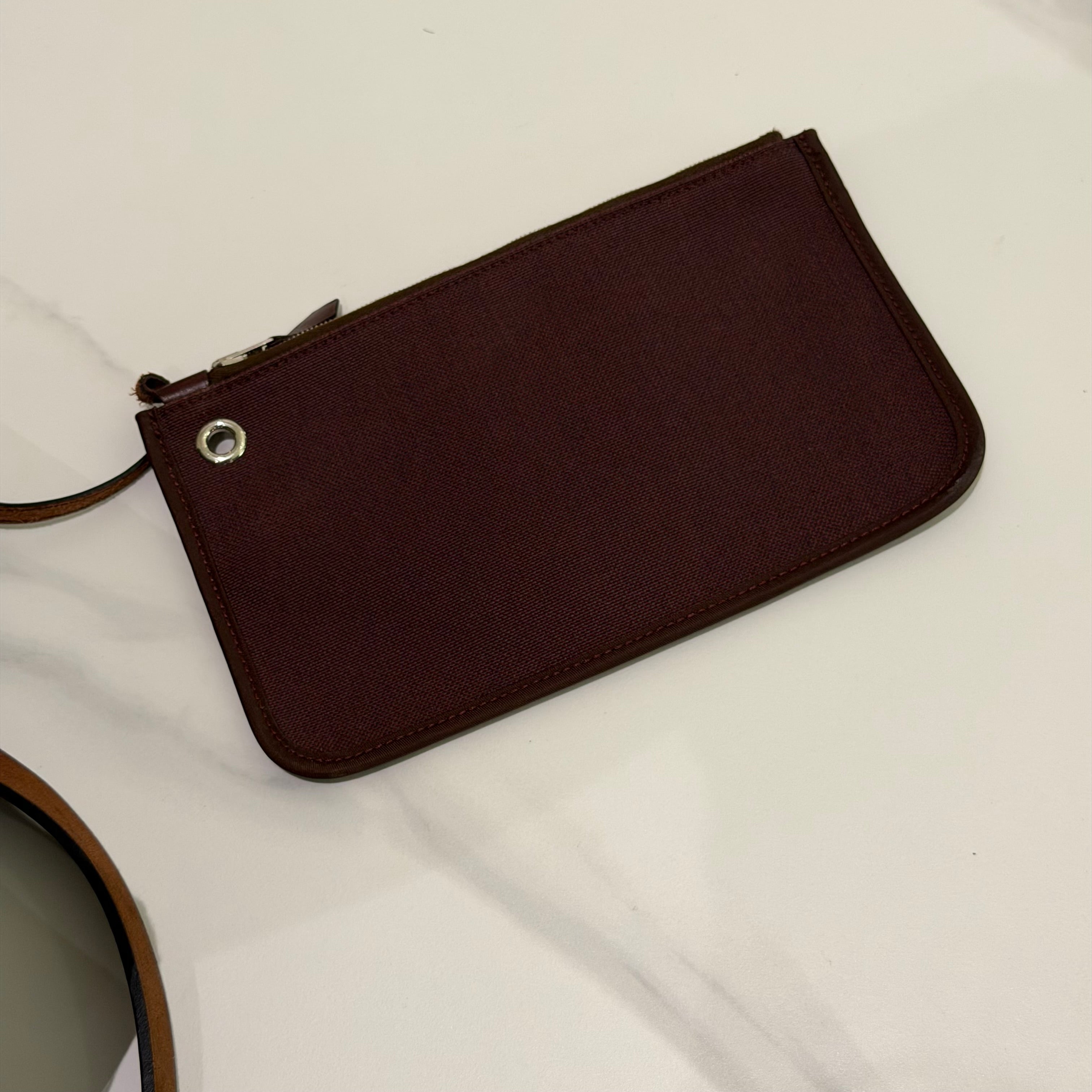 Hermes Herbag 39 Burgundy with Silver Hardware