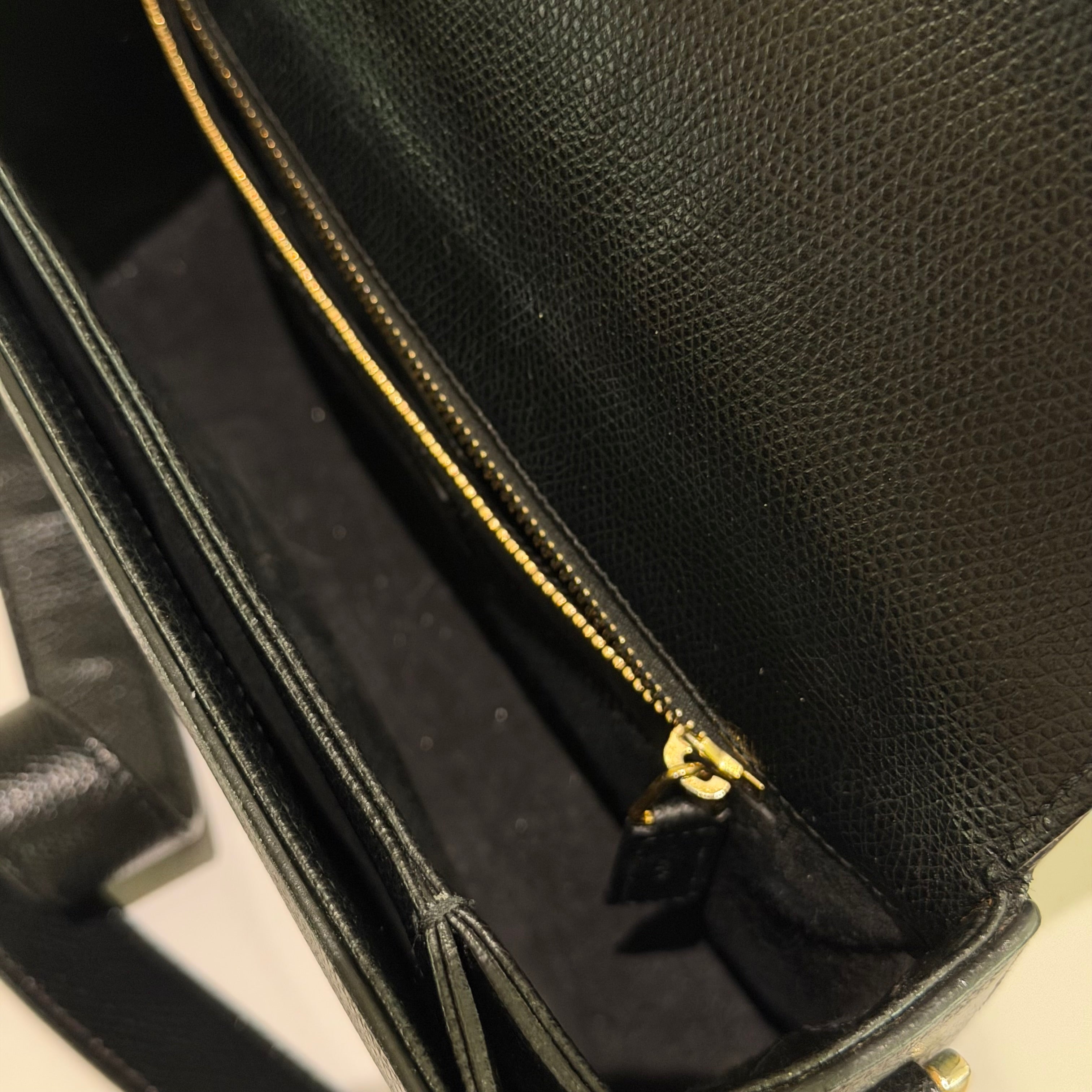 Saint Laurent Classic Black Grained Leather College Messenger Bag