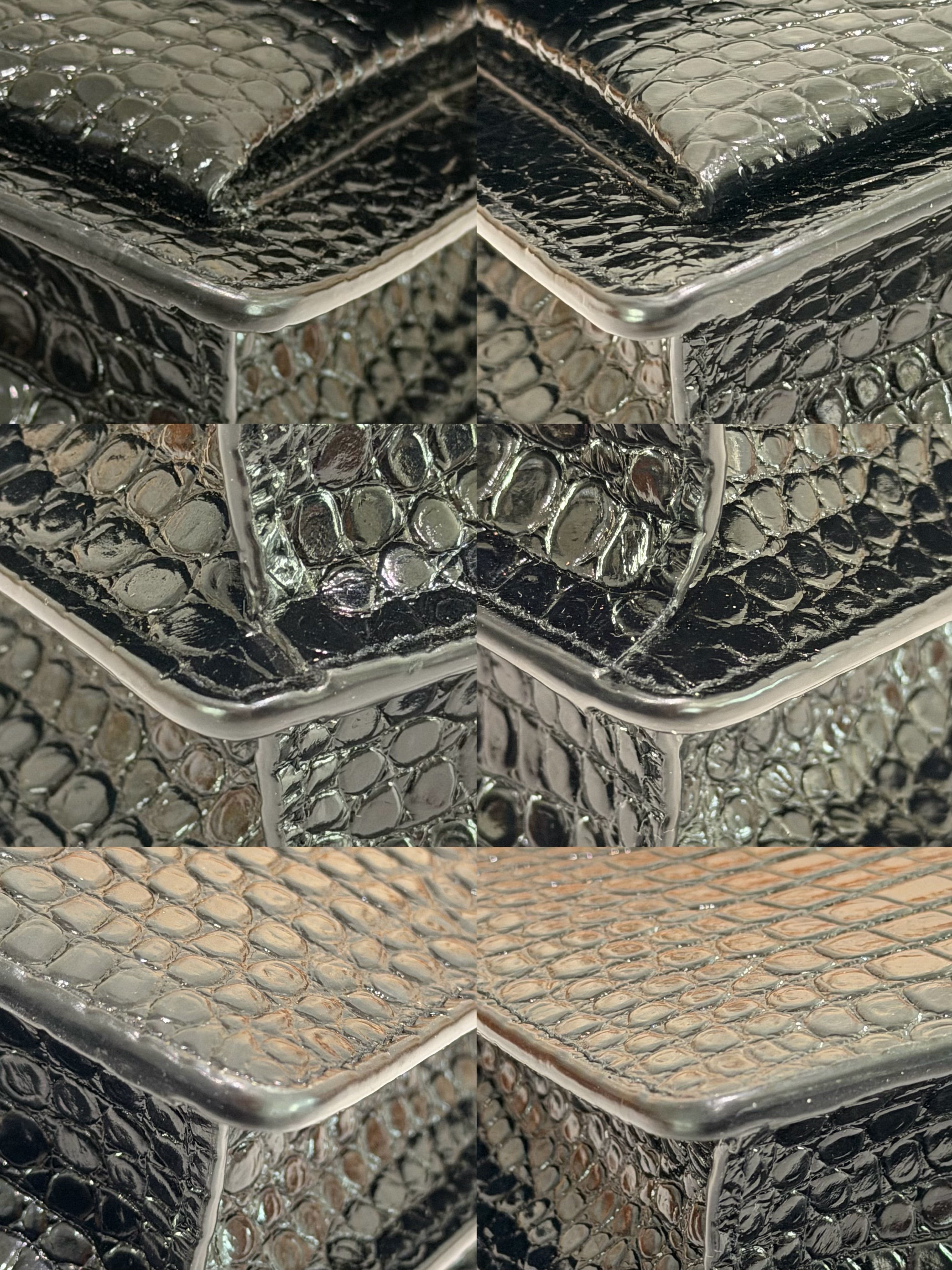 SAINT LAURENT SUNSET MEDIUM BLACK CROCODILE-EMBOSSED SHOULDER BAG