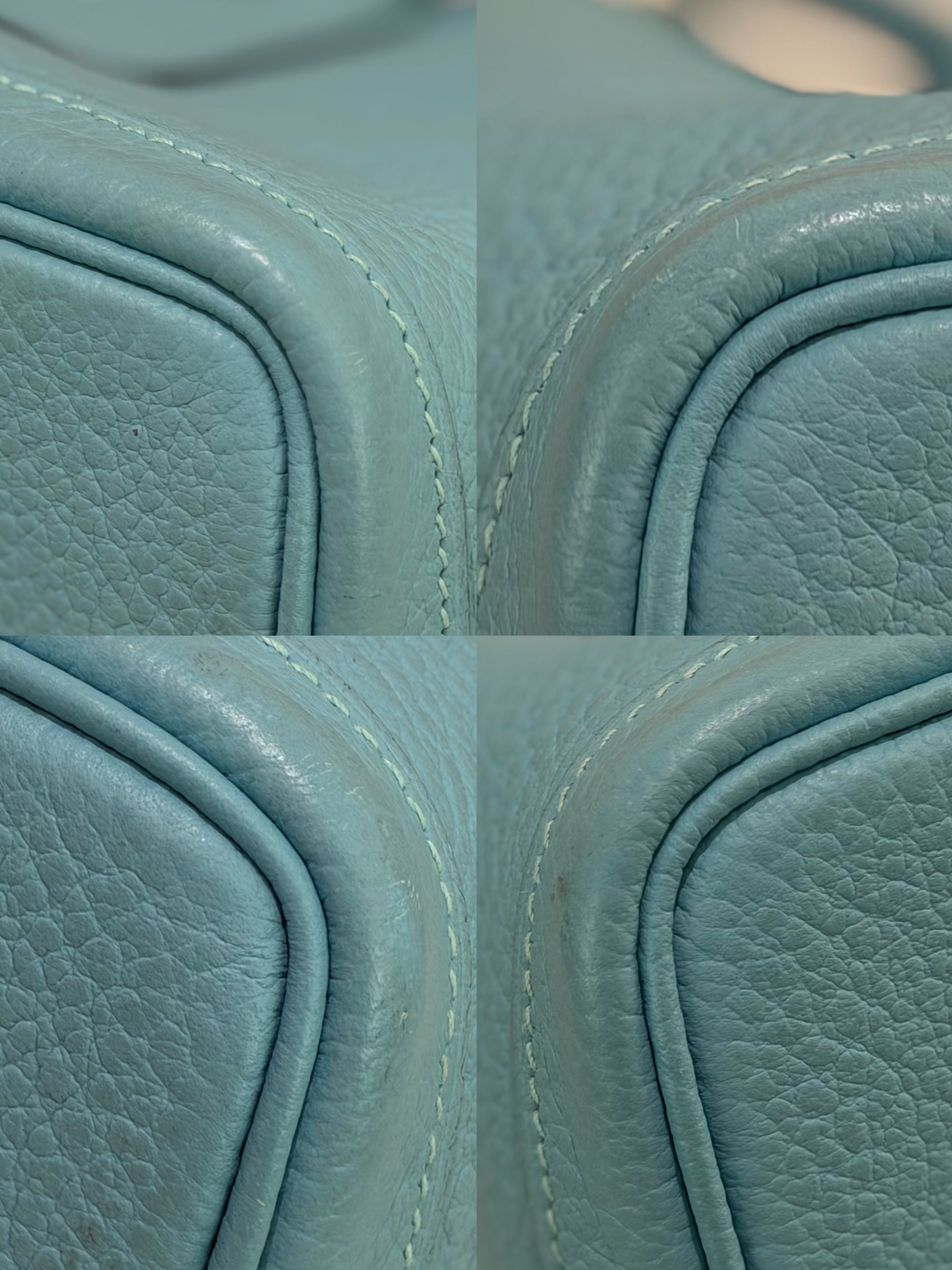 Hermes Garden Party 30 Macaron Blue Silver Hardware T Stamp