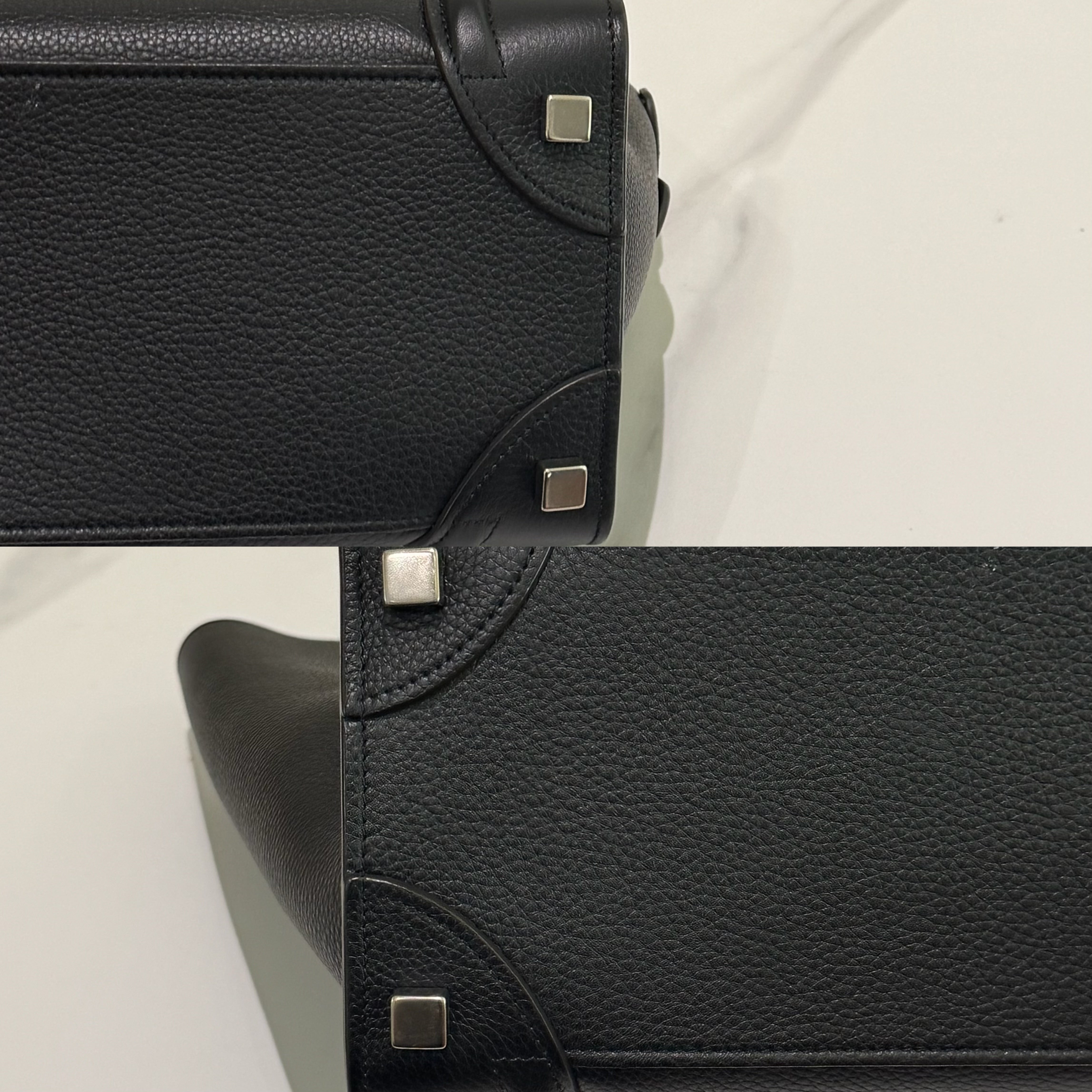 CELINE LUGGAGE MICRO TOTE BLACK WITH SILVER HARDWARE