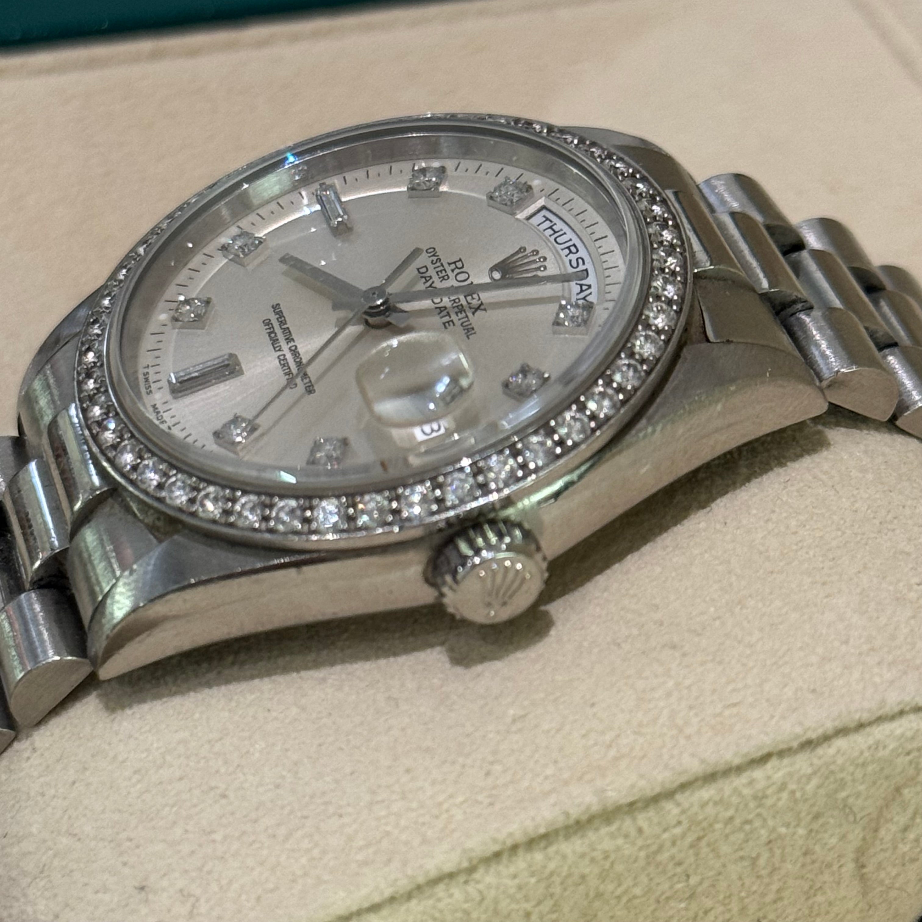 ROLEX DAYDATE 18346A CHAMPAGNE DIAL DIAMOND BEZEL