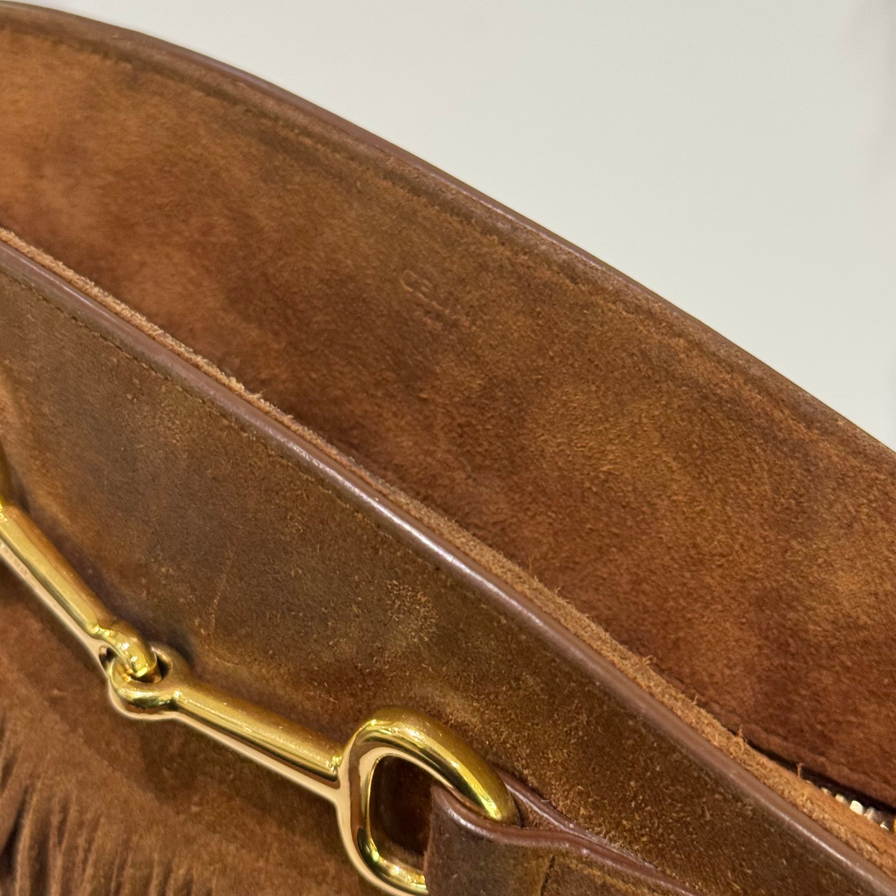 CELINE BUCKET CRECY SUEDE HORSEBIT TASSLE BAG