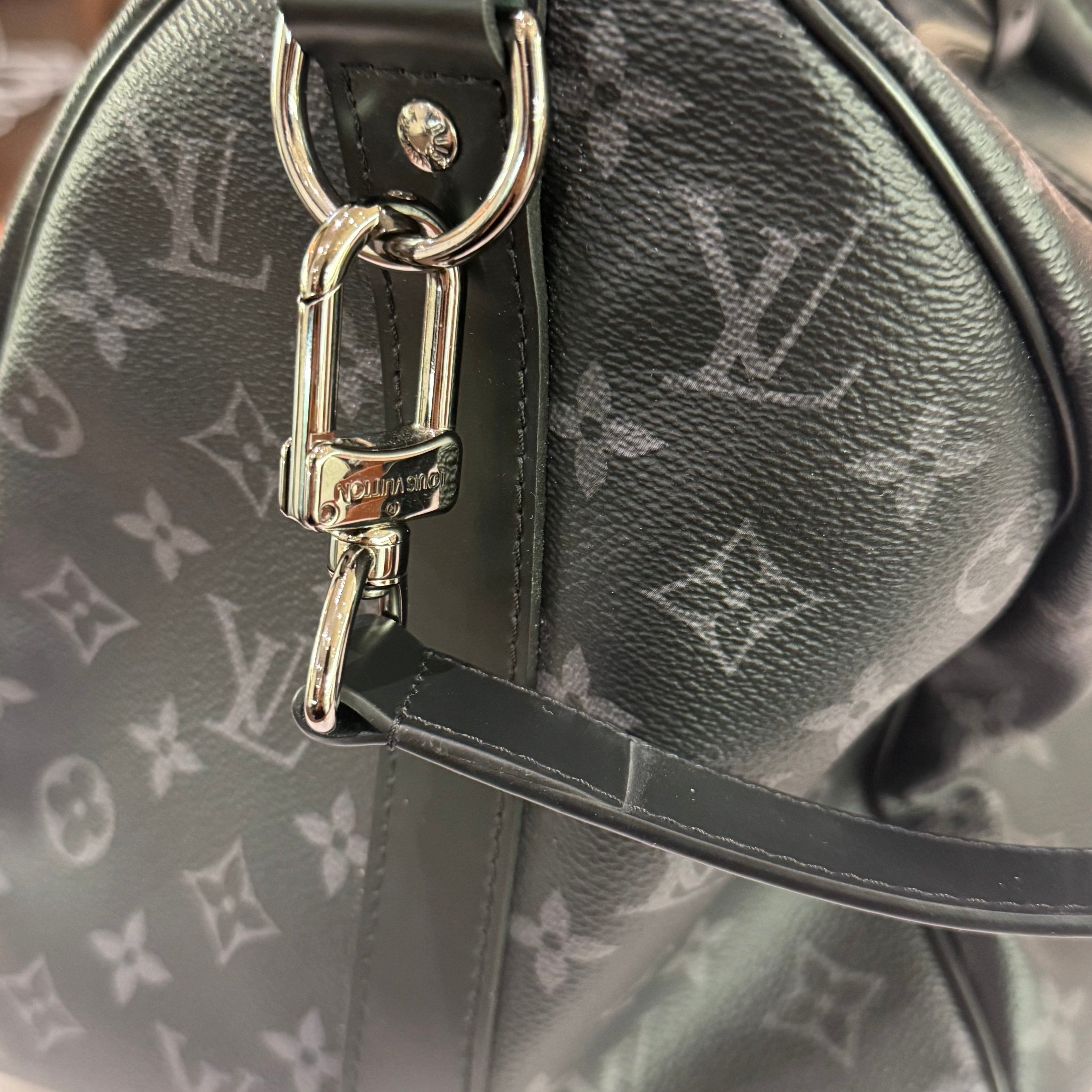 LOUIS VUITTON KEEPALL 45 MONOGRAM MACASSAR BLACK CANVAS