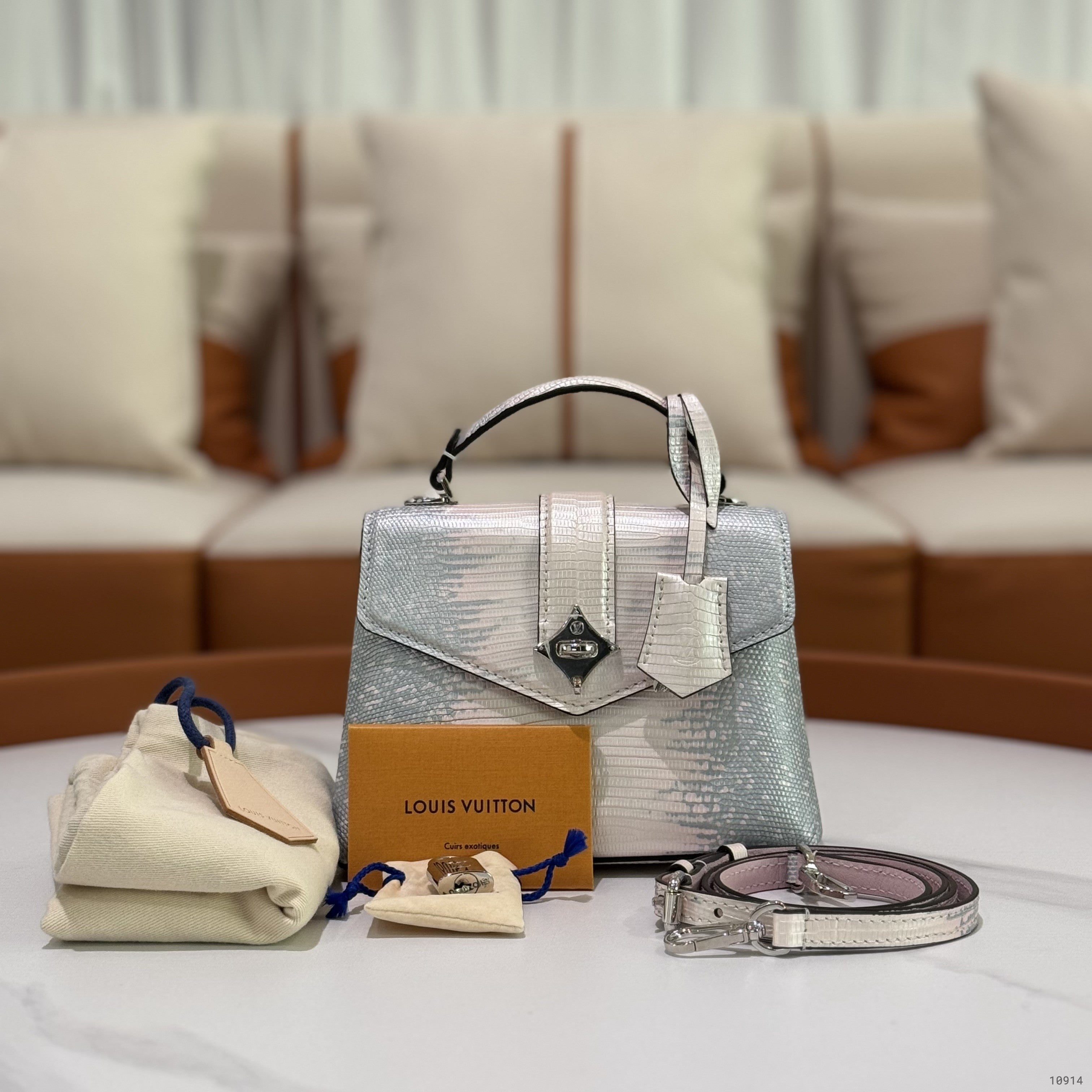 LOUIS VUITTON ROSE DES VENTS MINI GRADIENT LIZARD LEATHER GREY PINK – BRAND NEW WITH STICKERS