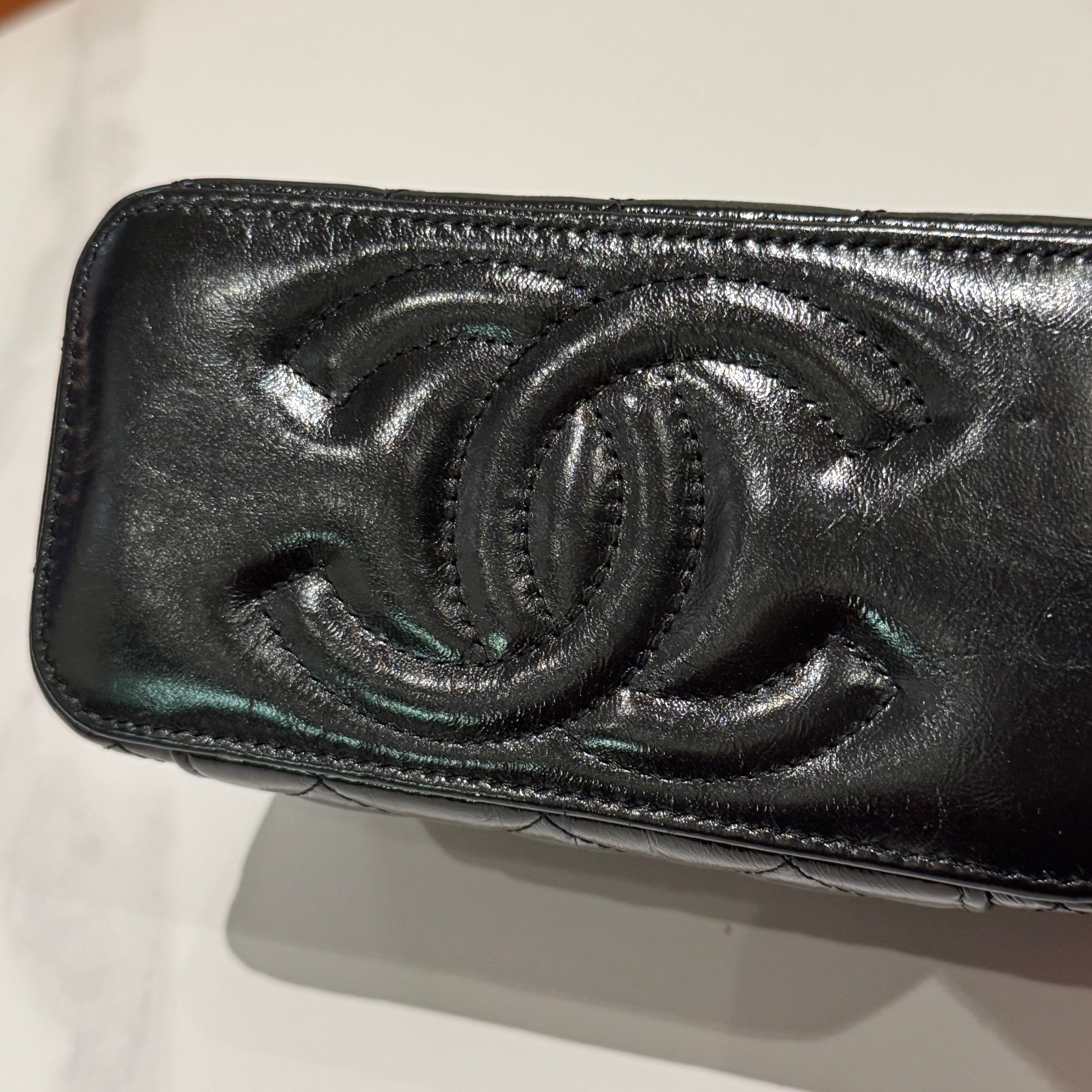 CHANEL Timeless Classic Long Vanity Case in Glazed Calfskin