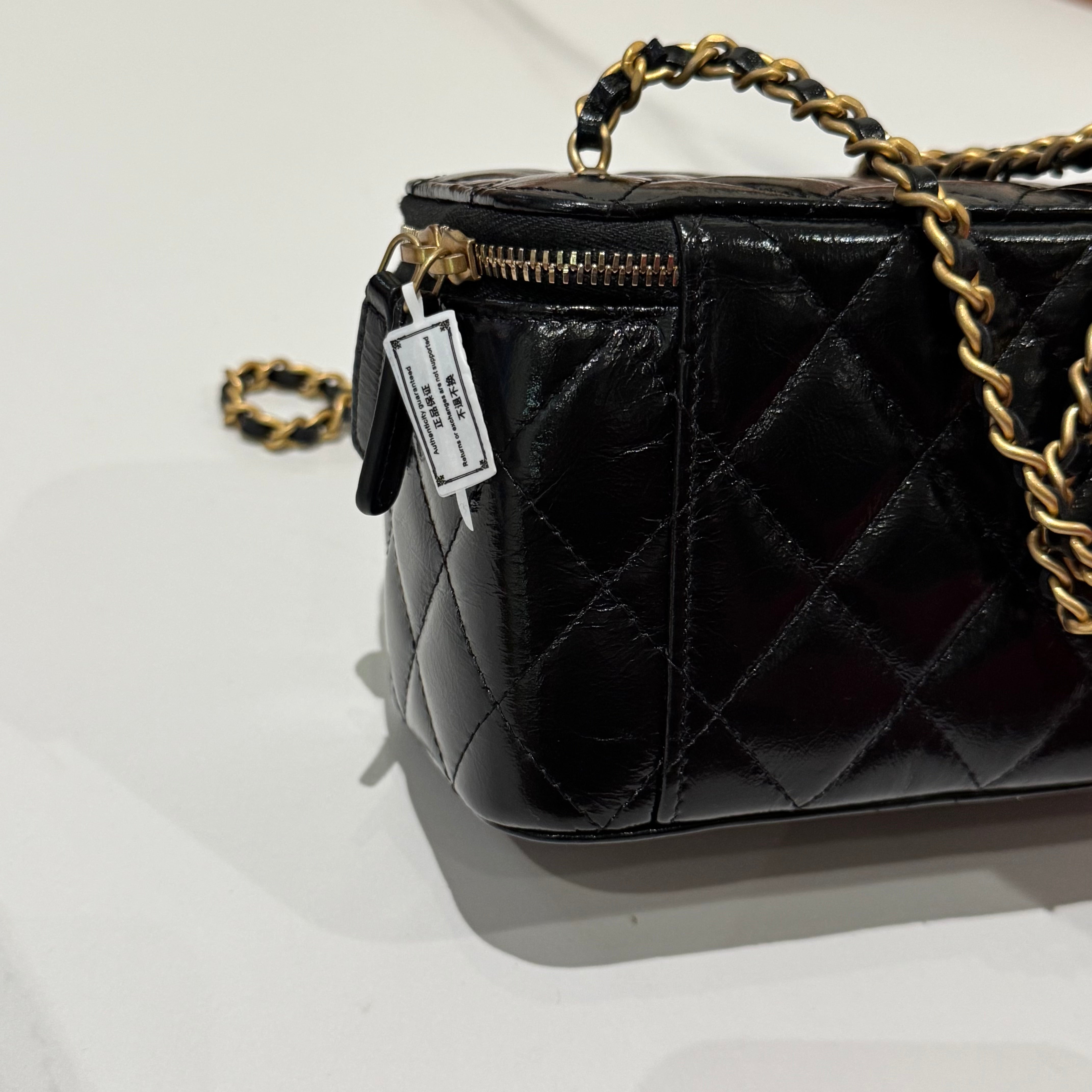 CHANEL Timeless Classic Long Vanity Case in Glazed Calfskin