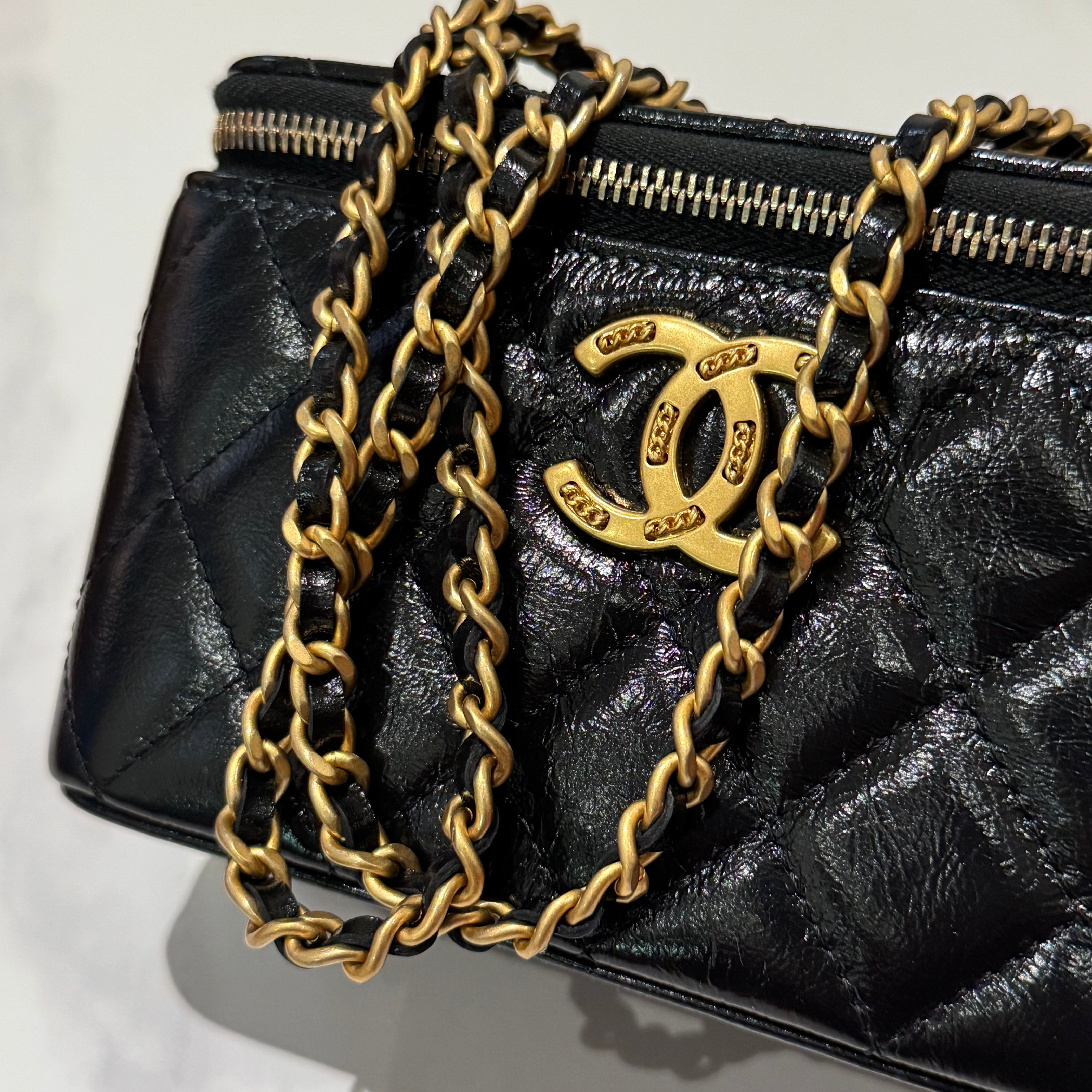 CHANEL Timeless Classic Long Vanity Case in Glazed Calfskin