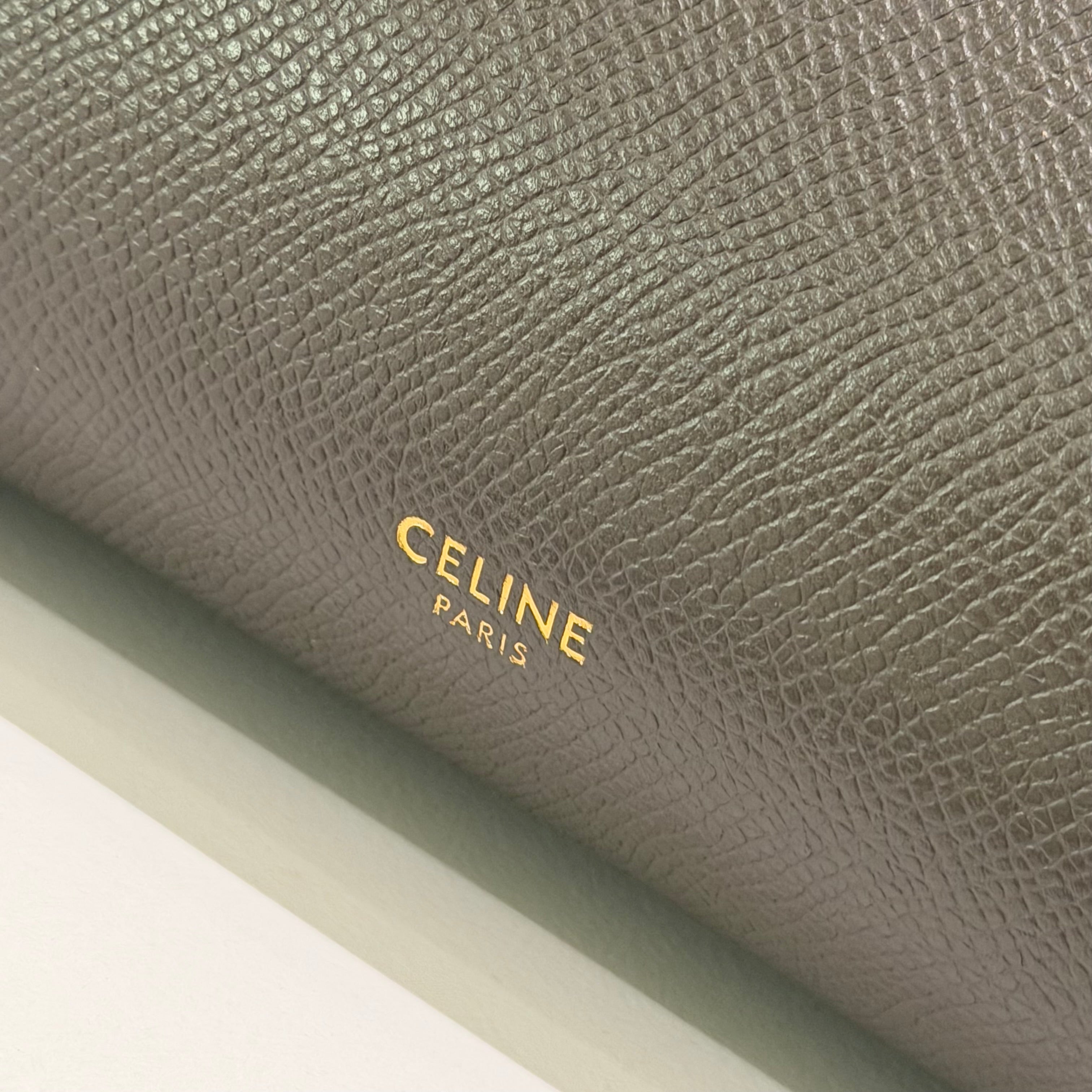 CELINE MICRO LUGGAGE HANDBAG GREY CALFSKIN LEATHER