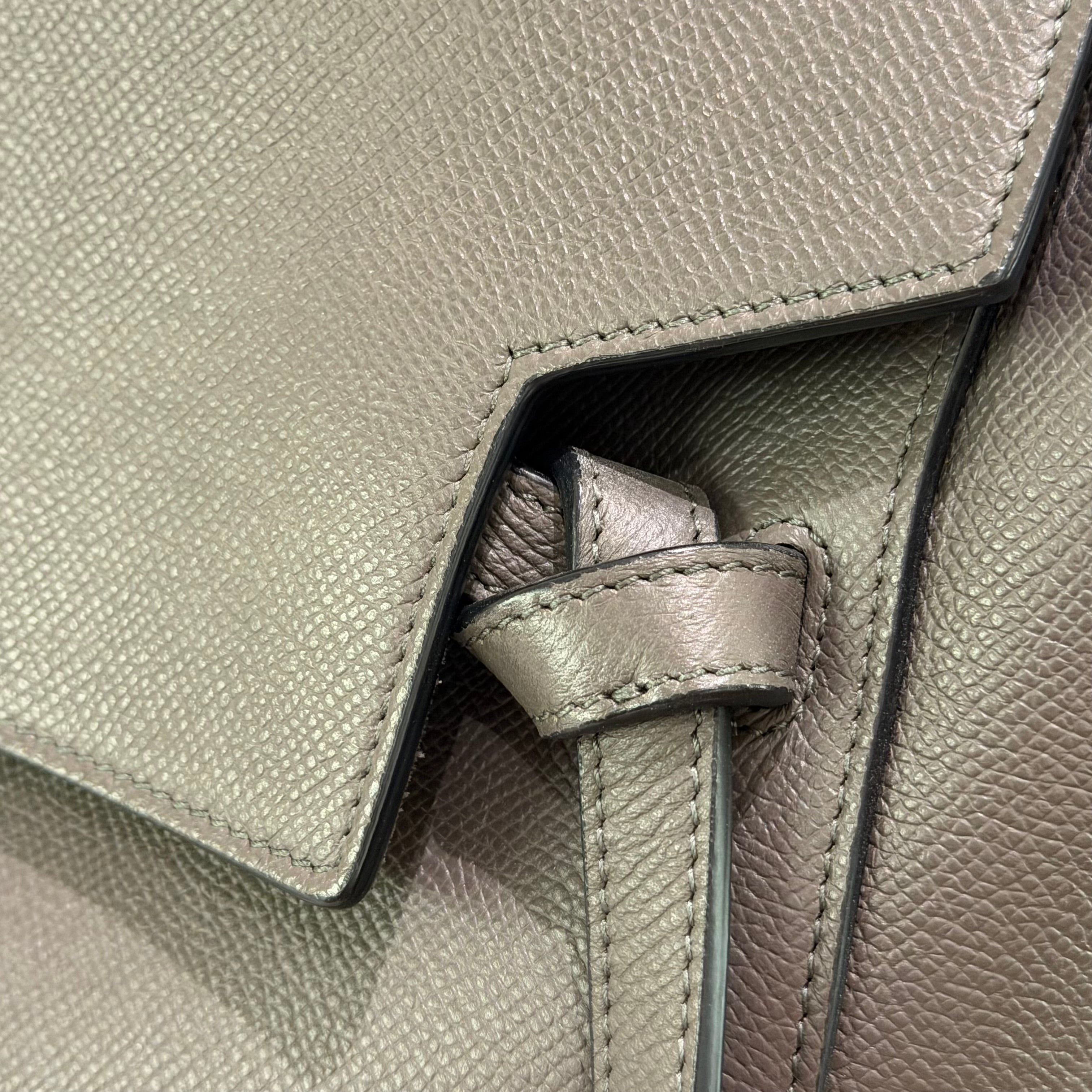 CELINE MICRO LUGGAGE HANDBAG GREY CALFSKIN LEATHER