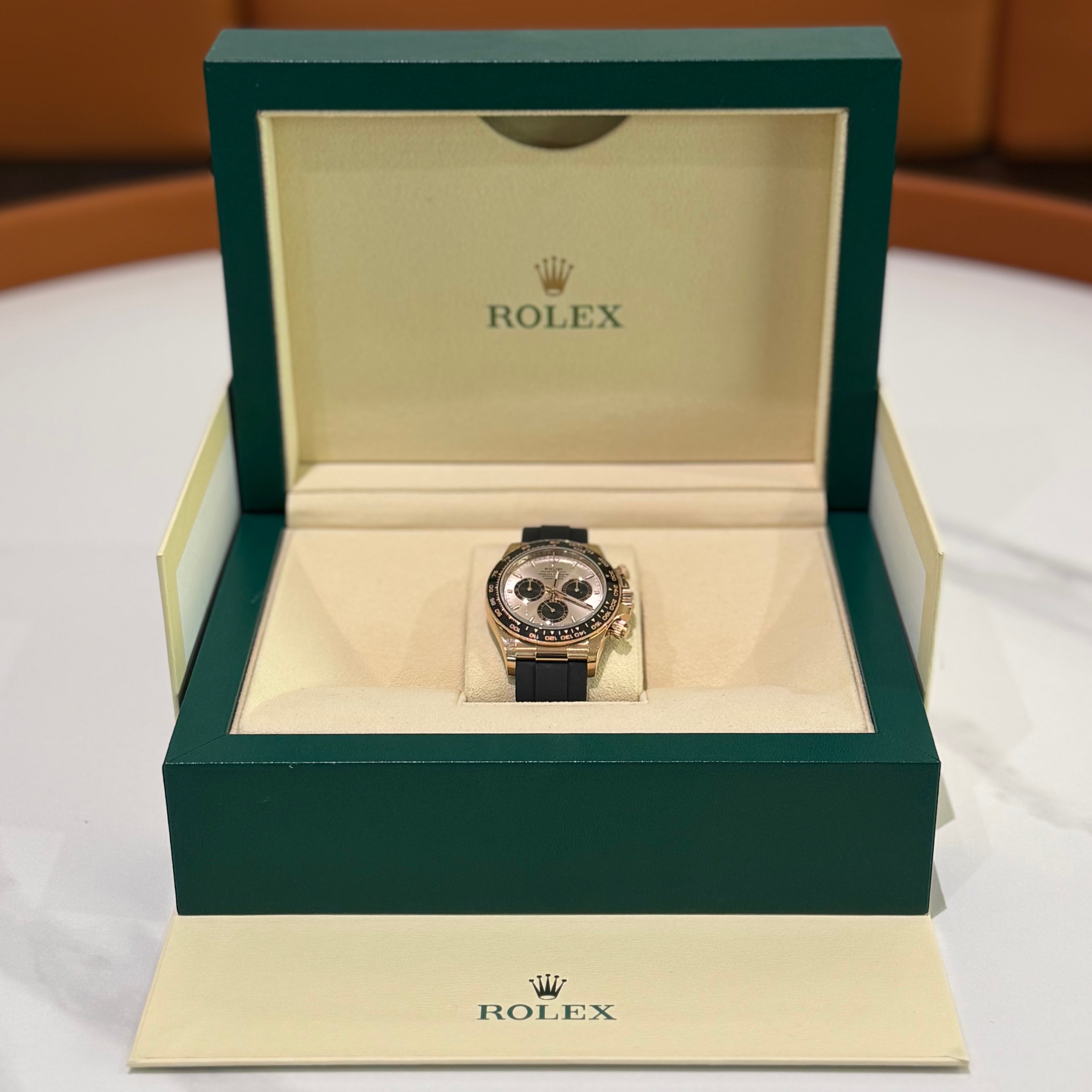 ROLEX DAYTONA 126515LN EVEROSE GOLD RUBBER STRAP 2023 FULL SET