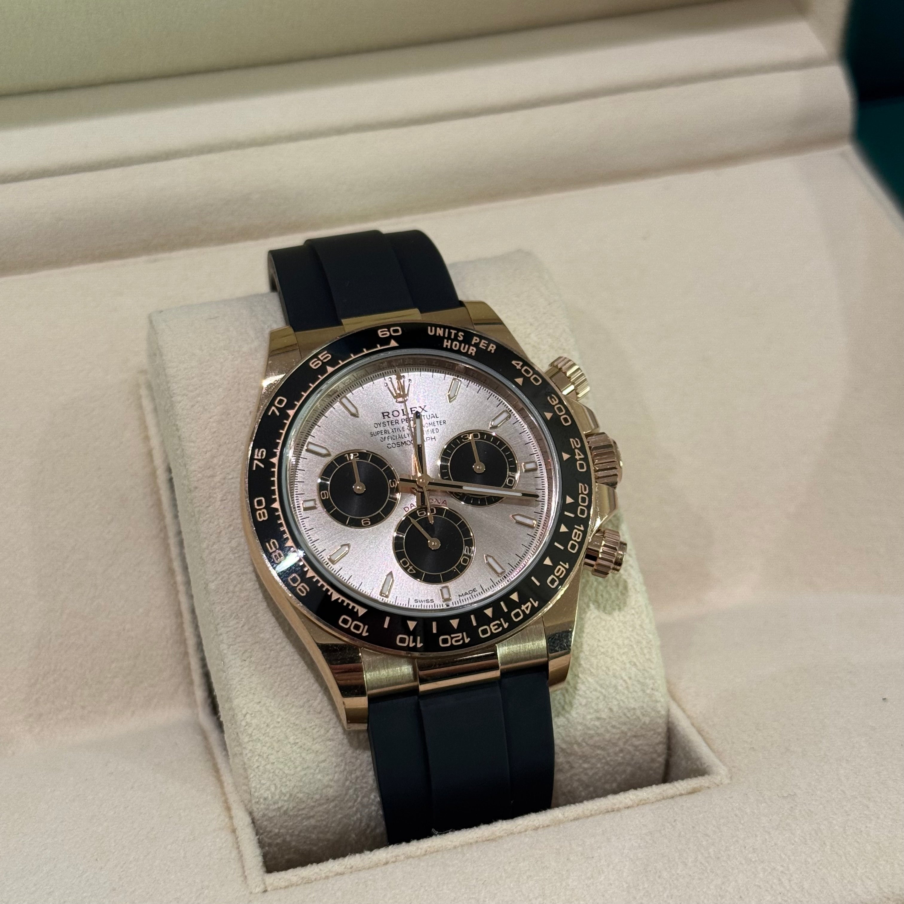 ROLEX DAYTONA 126515LN EVEROSE GOLD RUBBER STRAP 2023 FULL SET