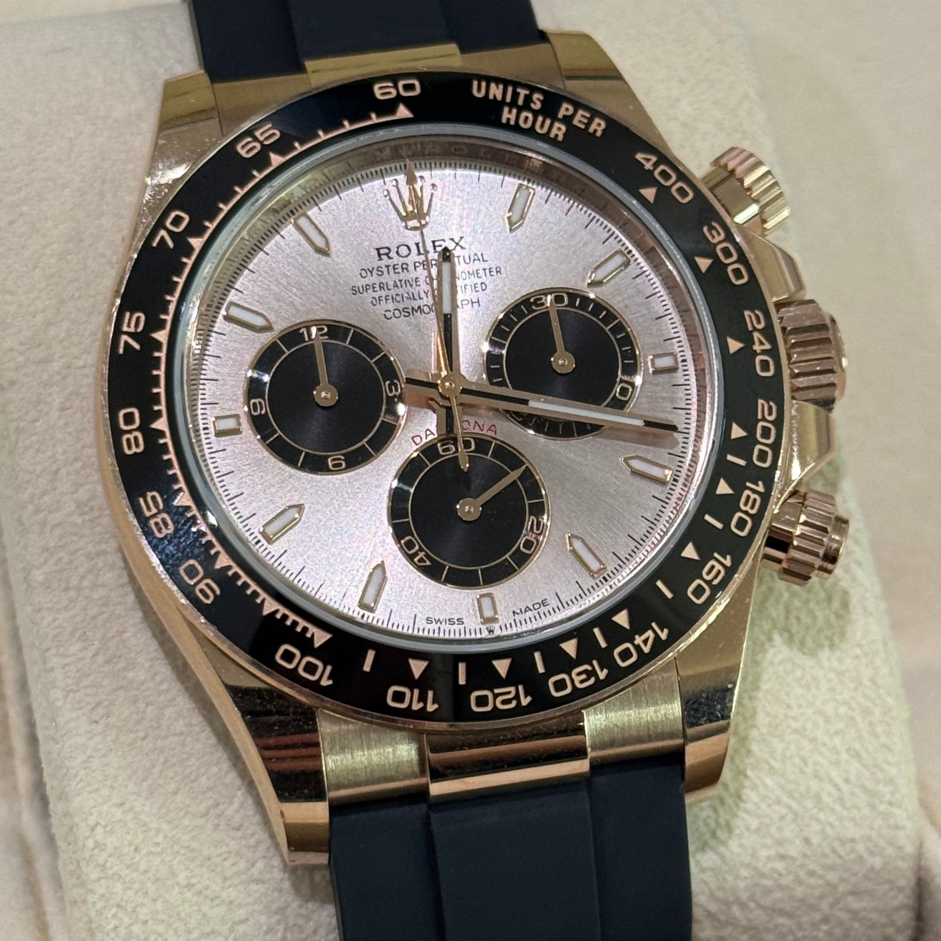 ROLEX DAYTONA 126515LN EVEROSE GOLD RUBBER STRAP 2023 FULL SET