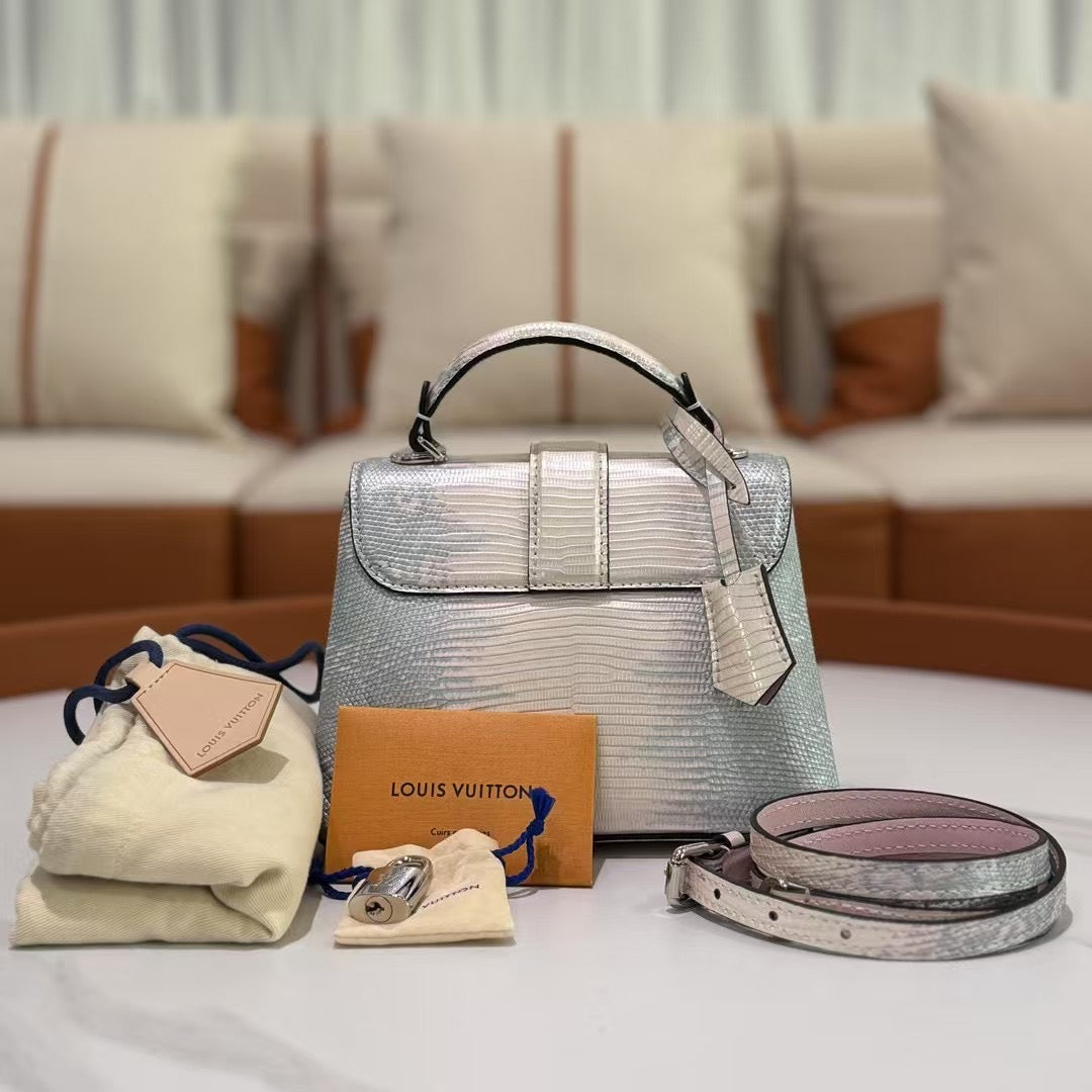 LOUIS VUITTON ROSE DES VENTS MINI GRADIENT LIZARD LEATHER GREY PINK – BRAND NEW WITH STICKERS