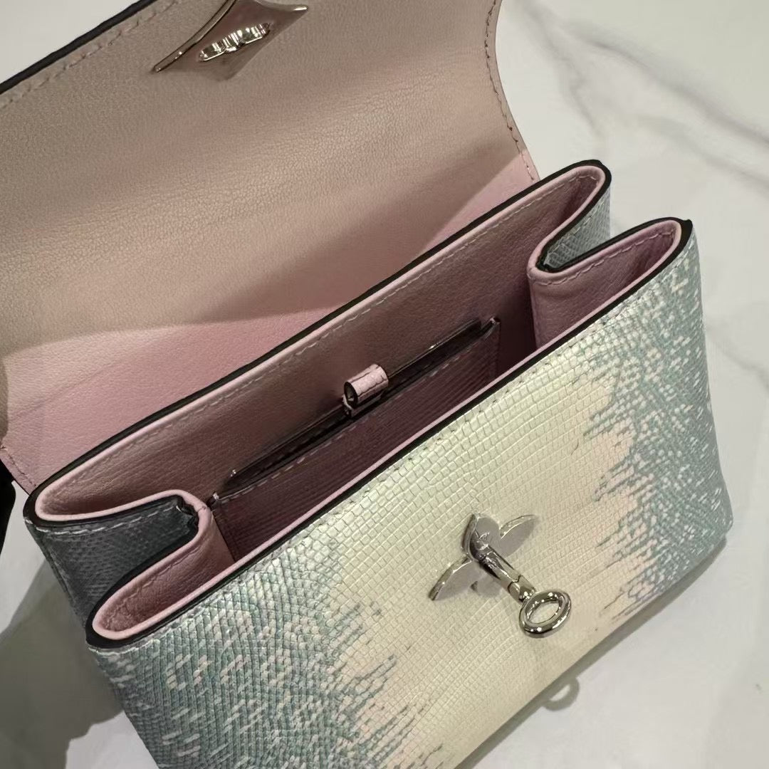 LOUIS VUITTON ROSE DES VENTS MINI GRADIENT LIZARD LEATHER GREY PINK – BRAND NEW WITH STICKERS