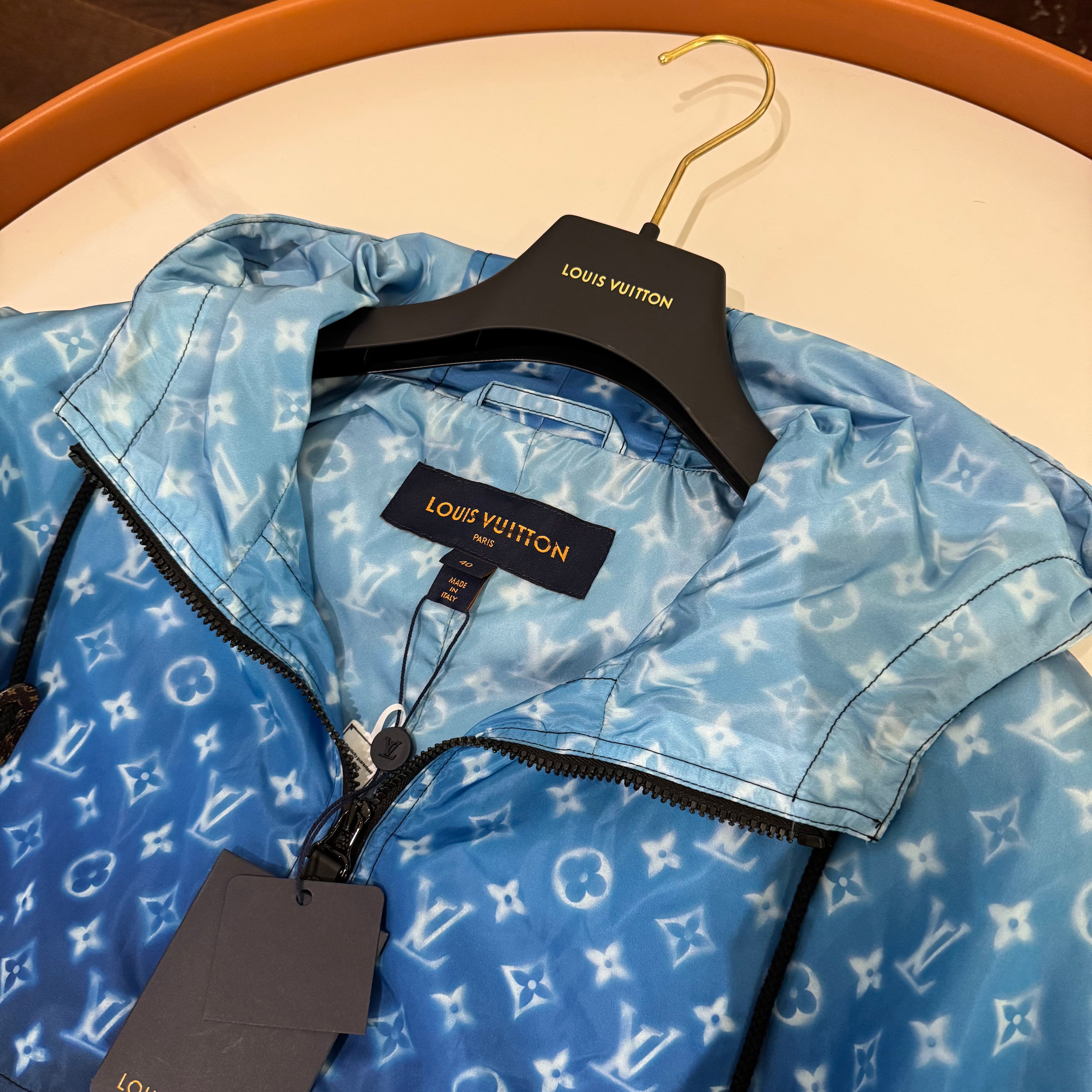 LOUIS VUITTON WATER-REPELLENT NYLON PRINT HOODED COAT