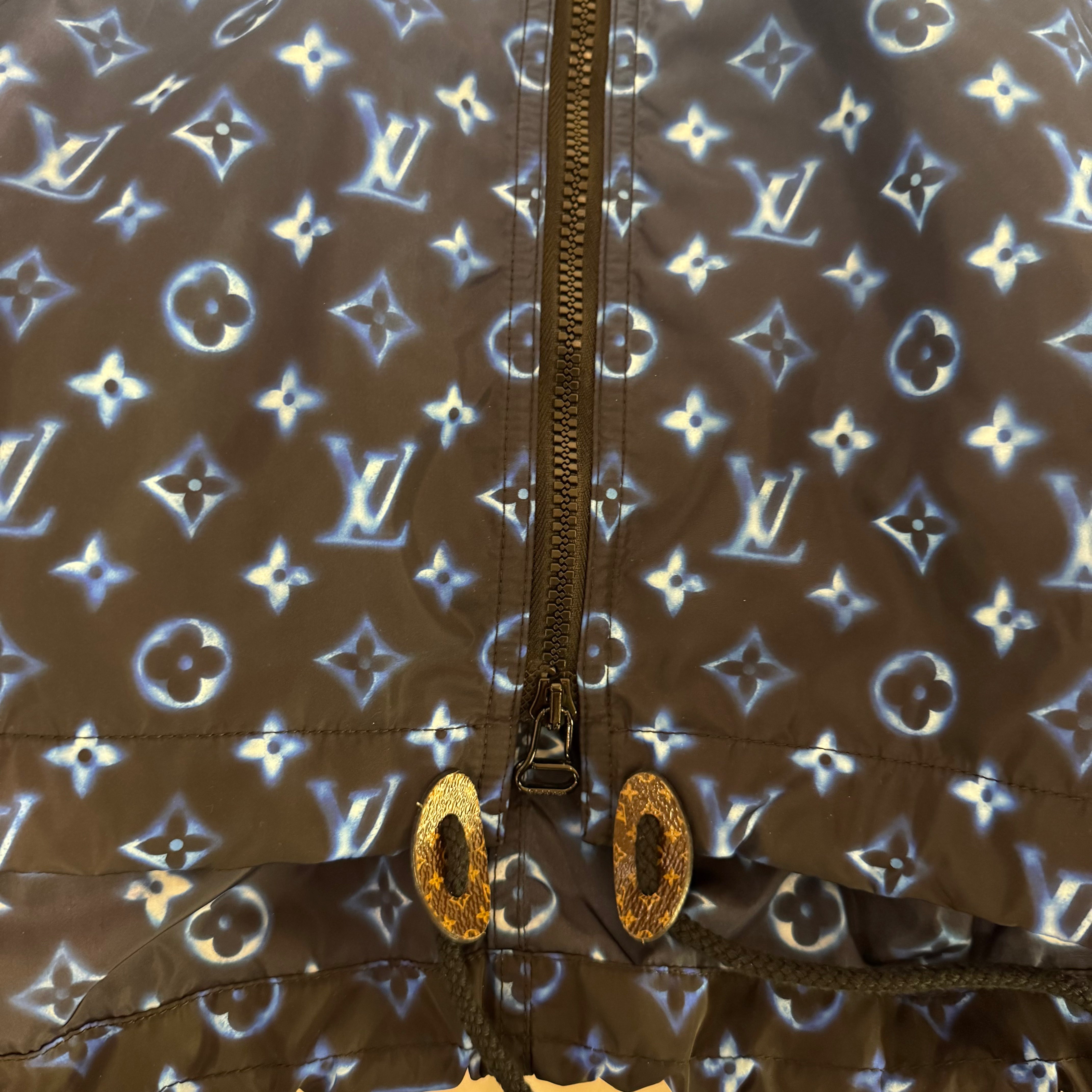 LOUIS VUITTON WATER-REPELLENT NYLON PRINT HOODED COAT