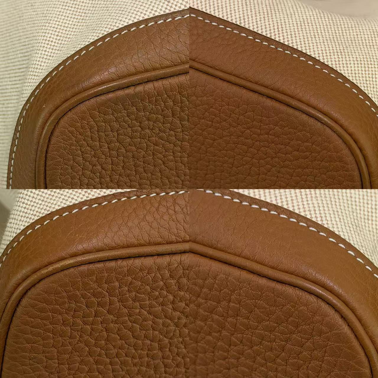 Hermes Garden Party 49 Gold Brown Canvas & Leather with Silver Hardware (Stamp B) | HERMES