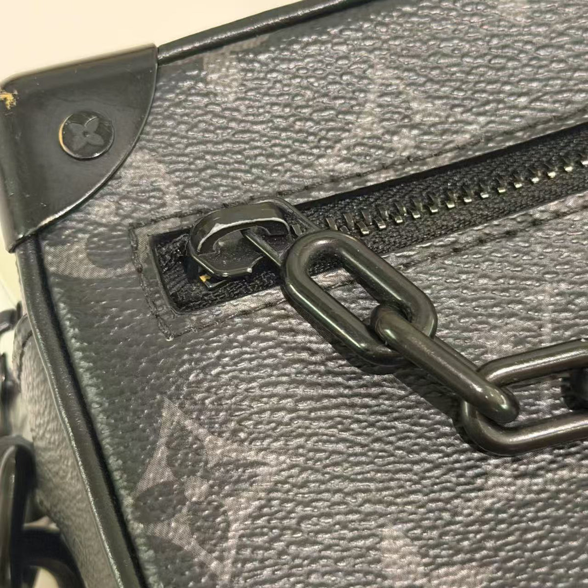 Louis Vuitton Soft Trunk Black Monogram Eclipse Chain Box Bag | LOUIS VUITTON