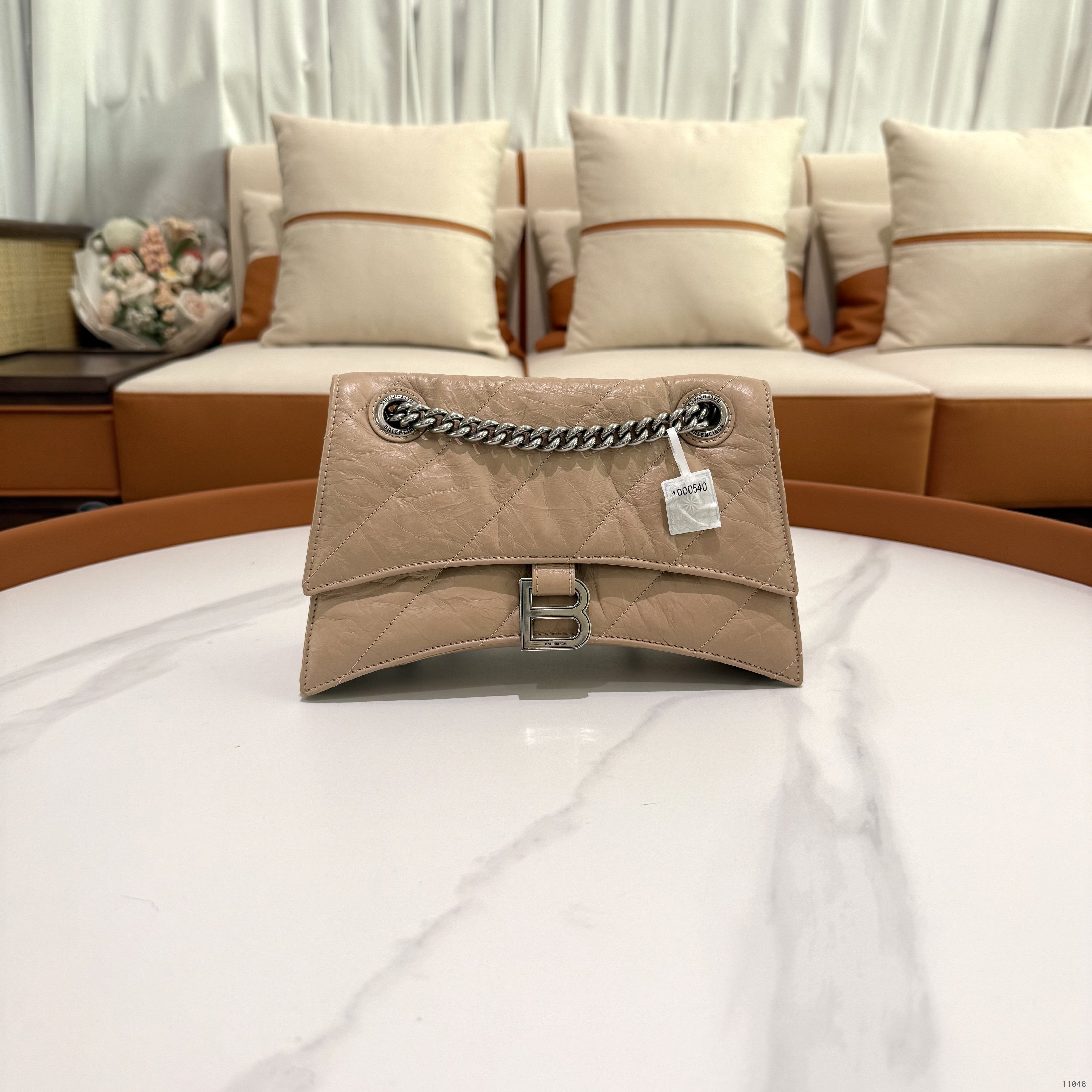 BALENCIAGA CRUSH SMALL LATTE COLOR