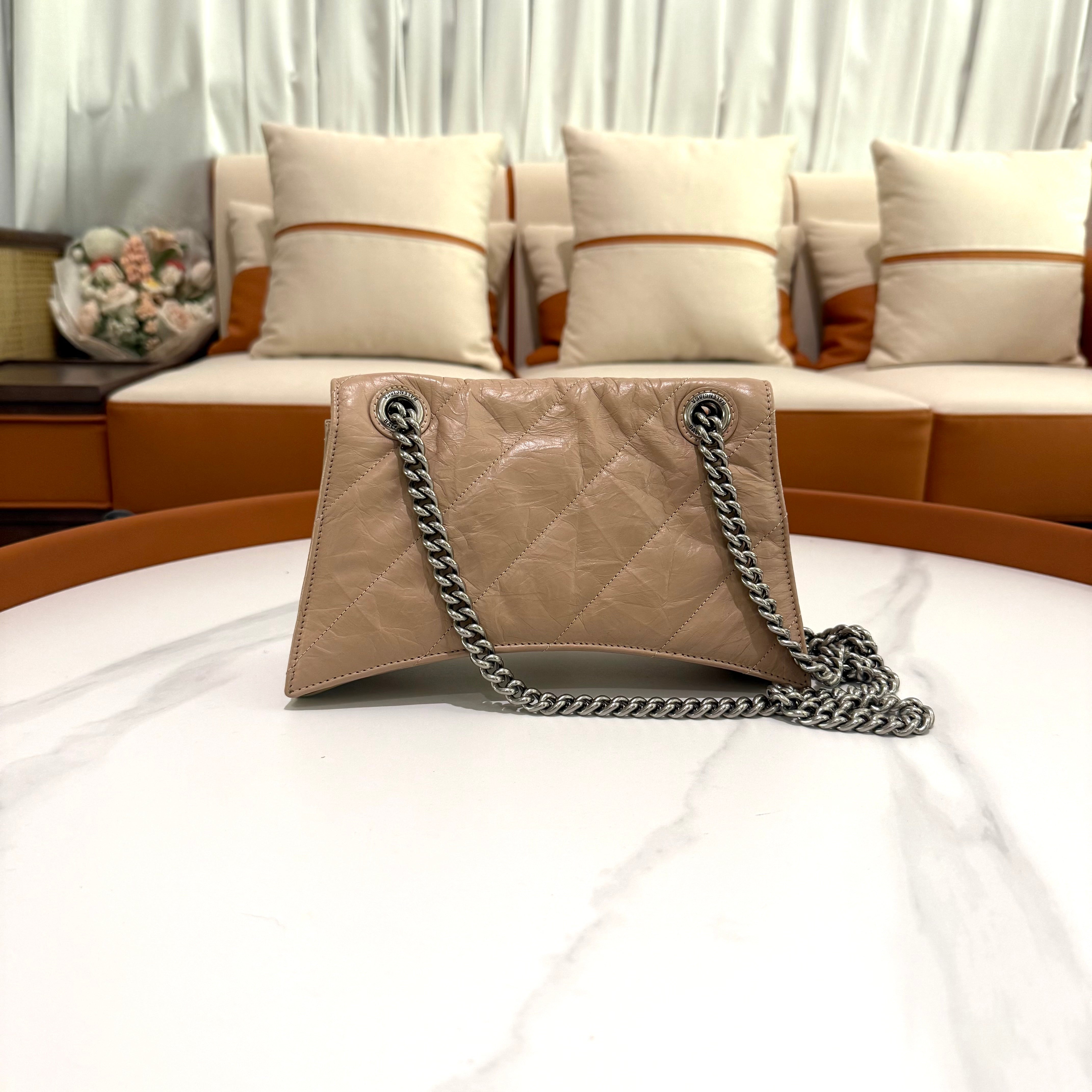 BALENCIAGA CRUSH SMALL LATTE COLOR