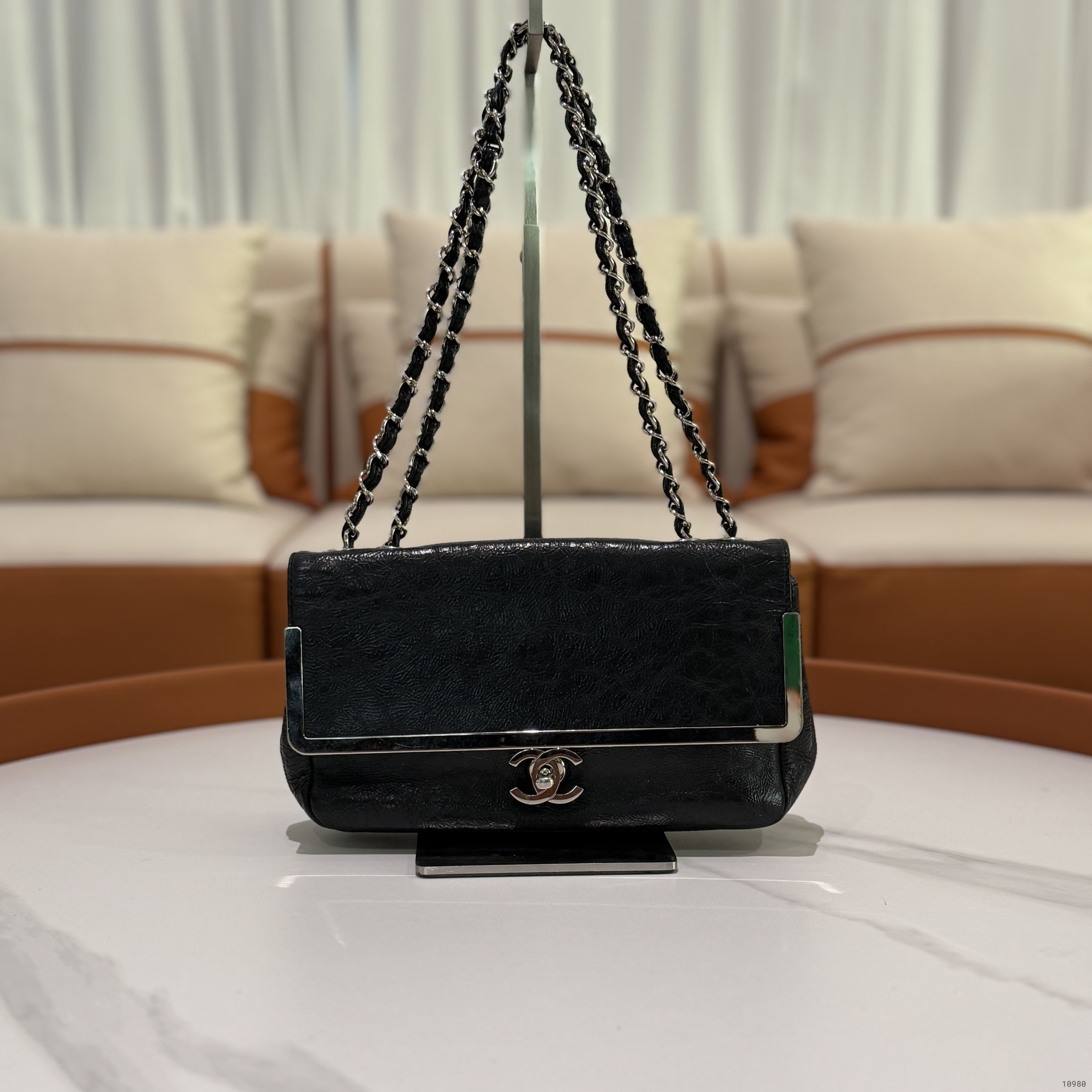 CHANEL CF OIL WAX LEATHER VINTAGE SHOULDER BAG