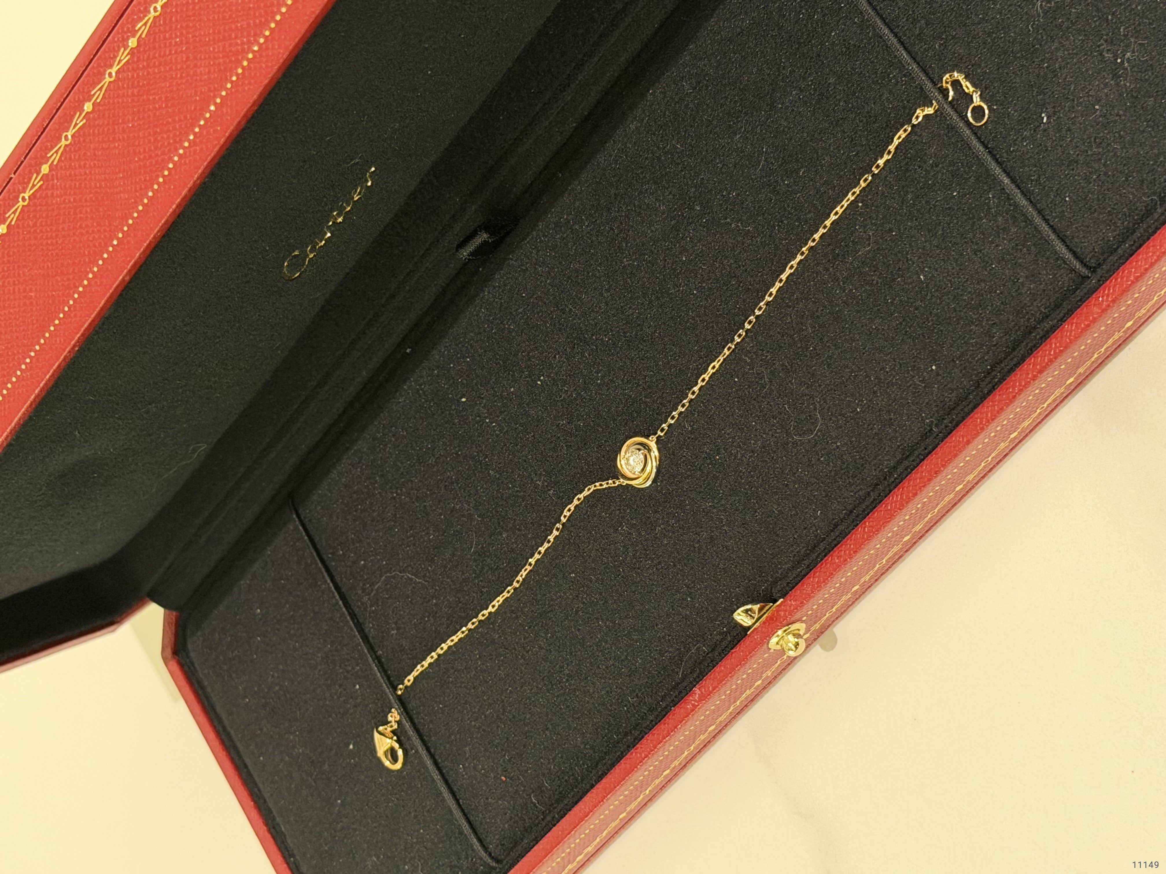 CARTIER TRINITY BRACELET 18K YELLOW GOLD, WHITE GOLD & ROSE GOLD WITH DIAMONDS