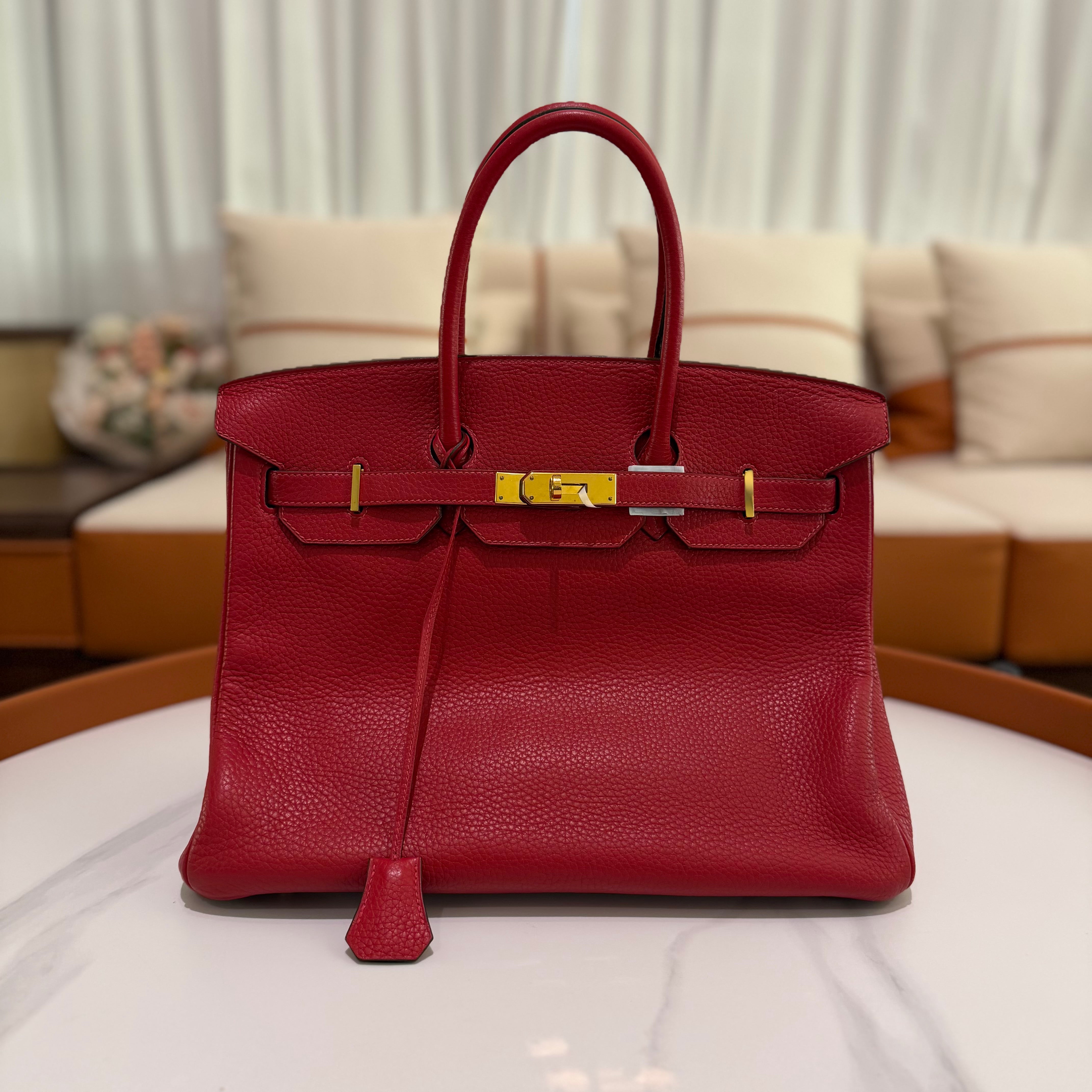 HERMÈS BIRKIN 35 ROUGE CASAQUE WITH GOLD HARDWARE