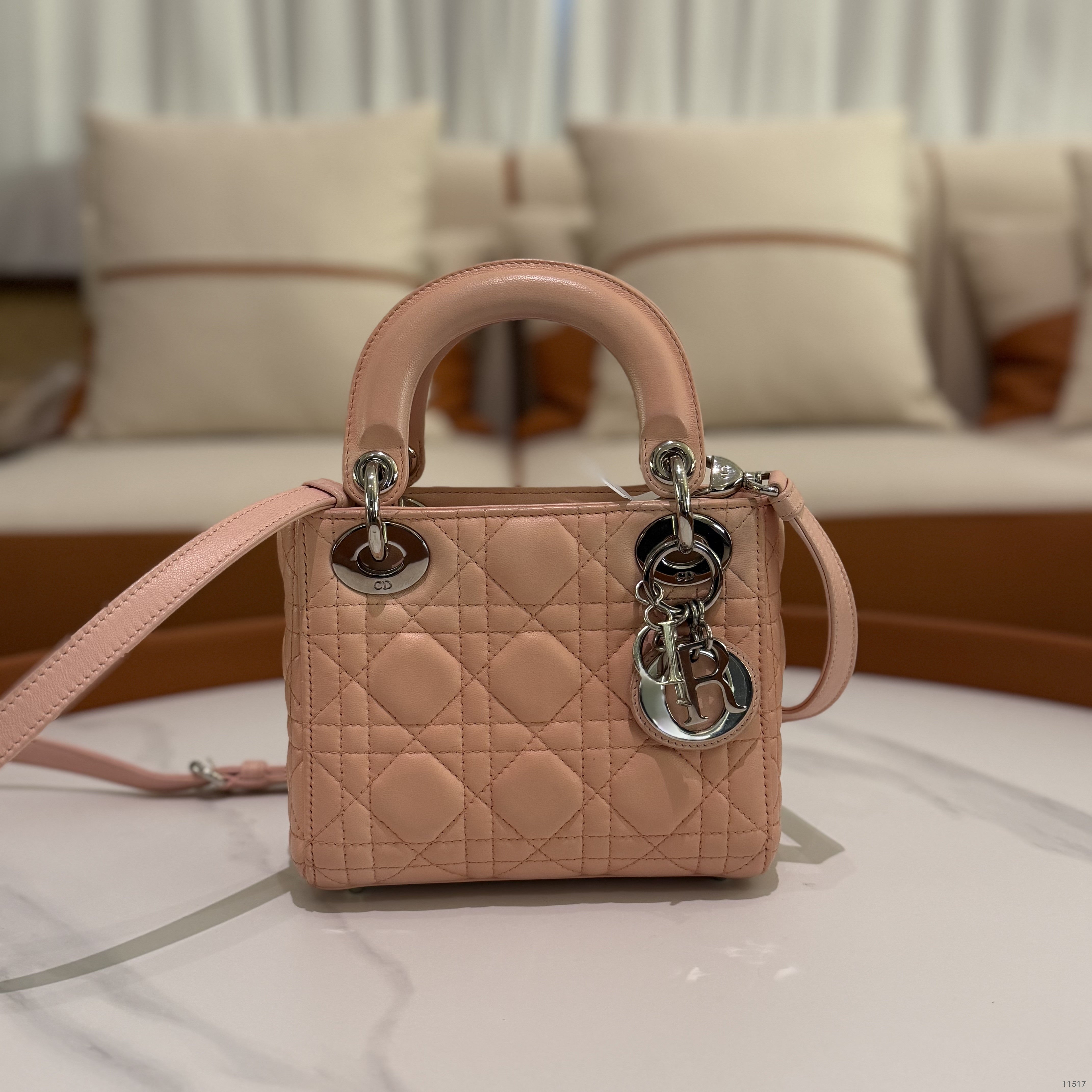Dior Lady Dior Small Pink Lambskin Bag