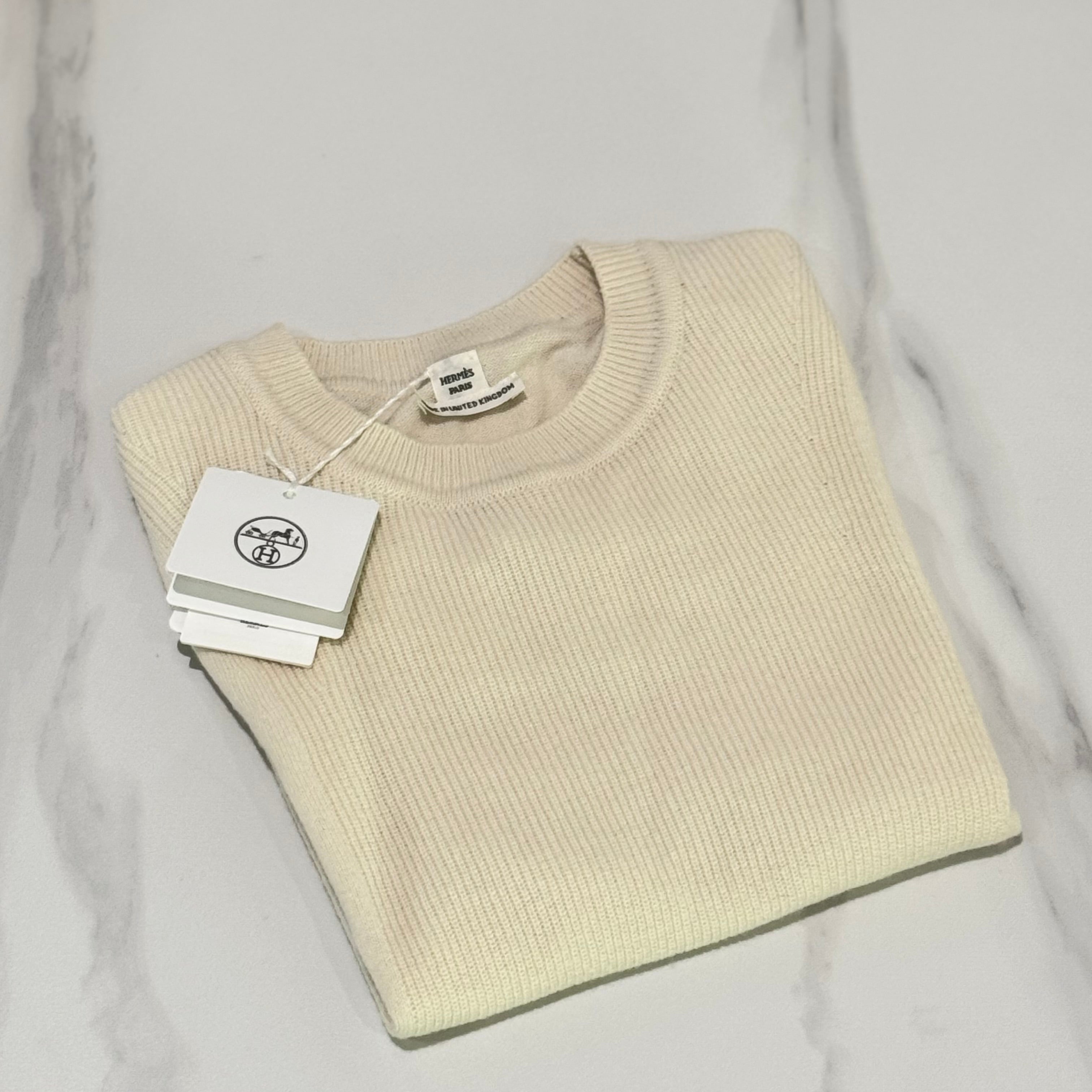 HERMÈS CASHMERE KNIT SHORT SLEEVE TOP
