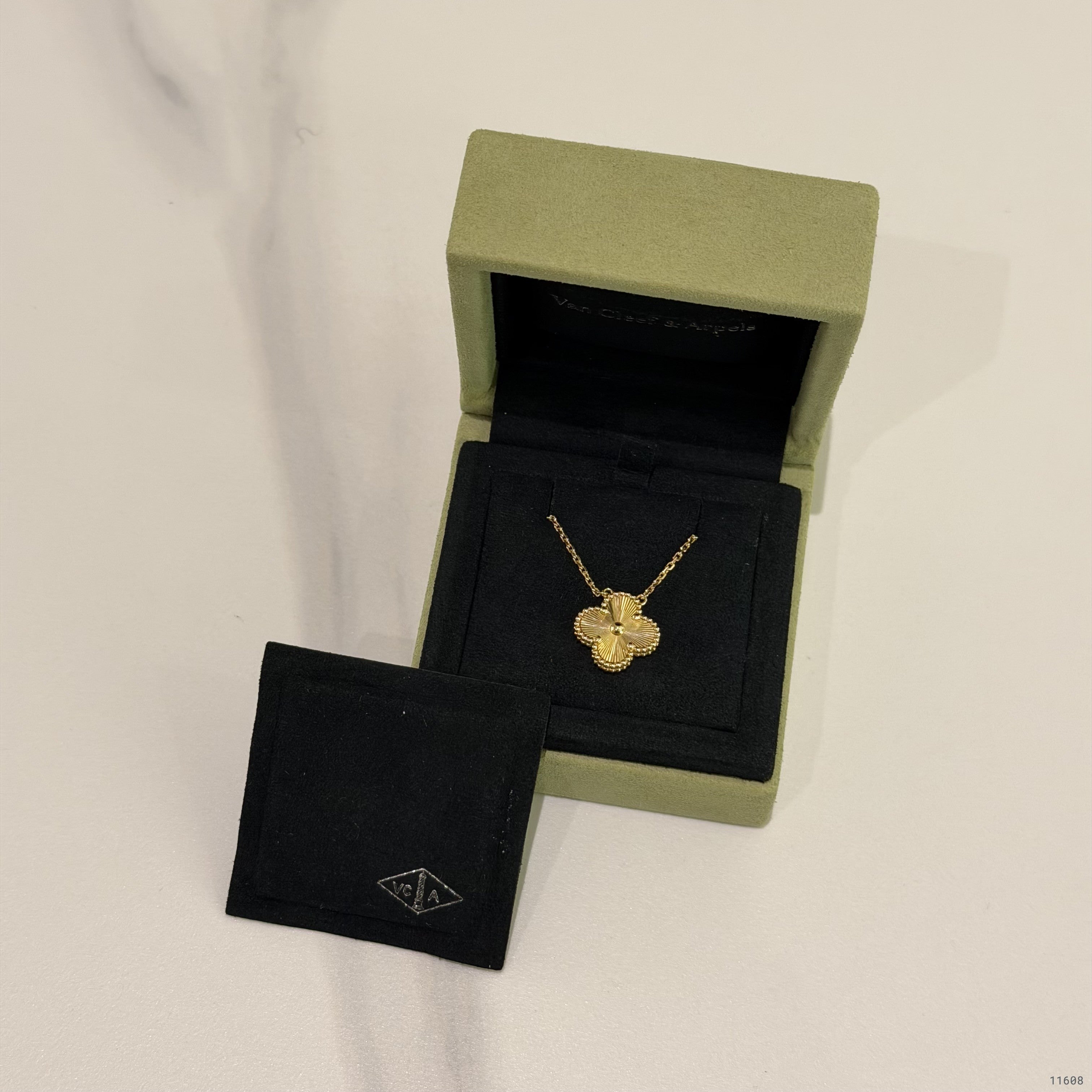 Van Cleef & Arpels Guilloché Necklace Medium Model 18K Yellow Gold