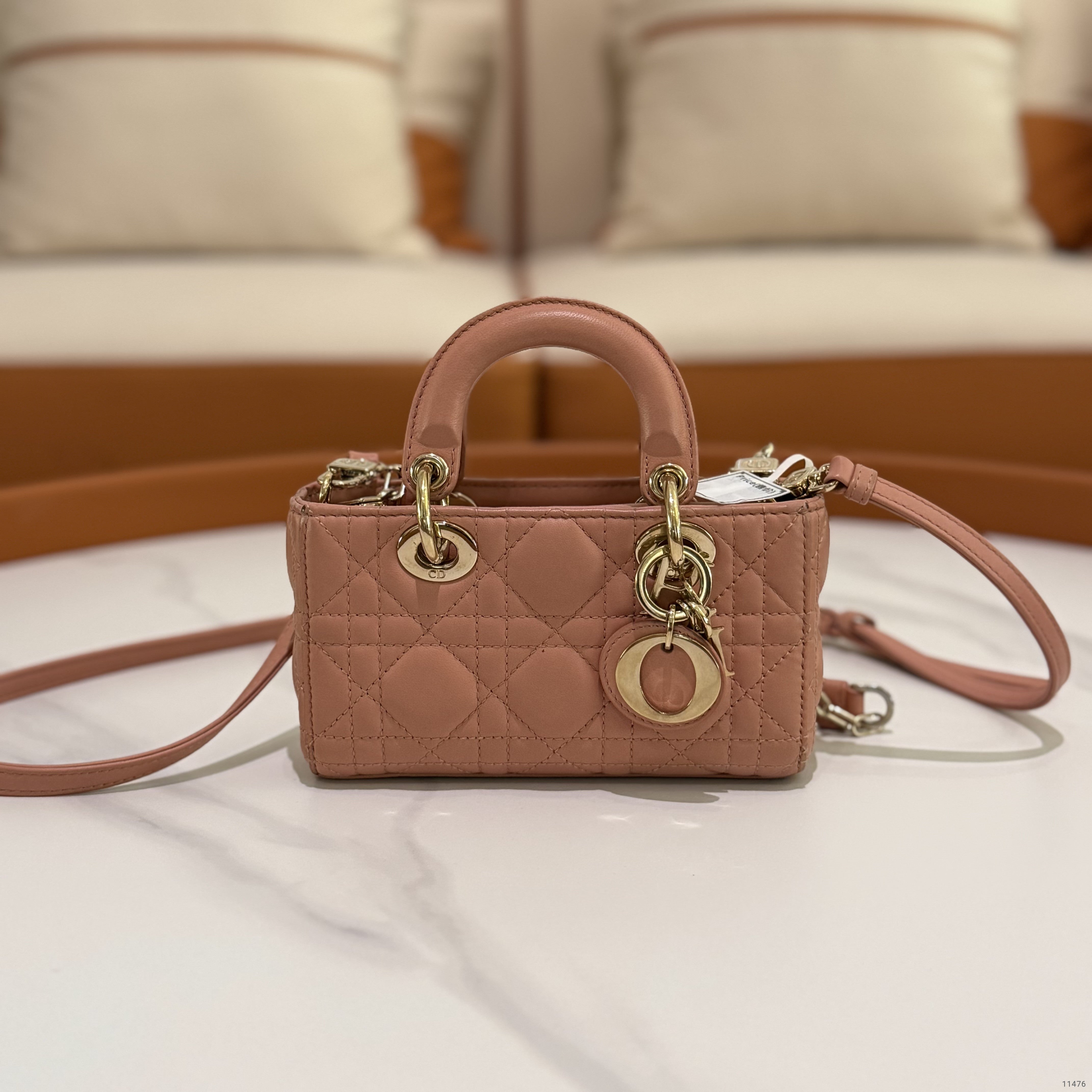 Dior D-Joy Mini Rose Pink Lambskin Shoulder Crossbody Bag