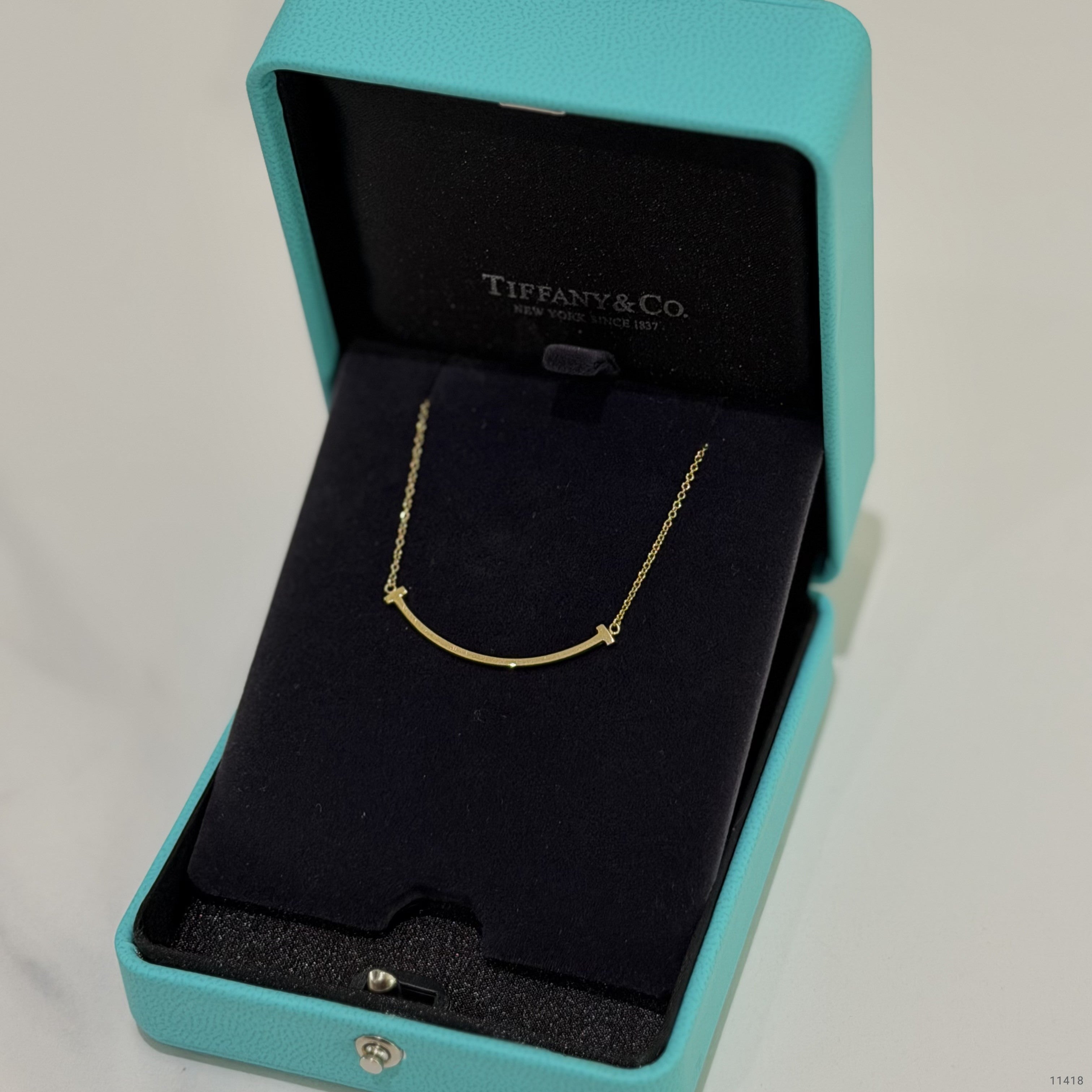 Tiffany & Co. T Smile Small Yellow Gold Necklace