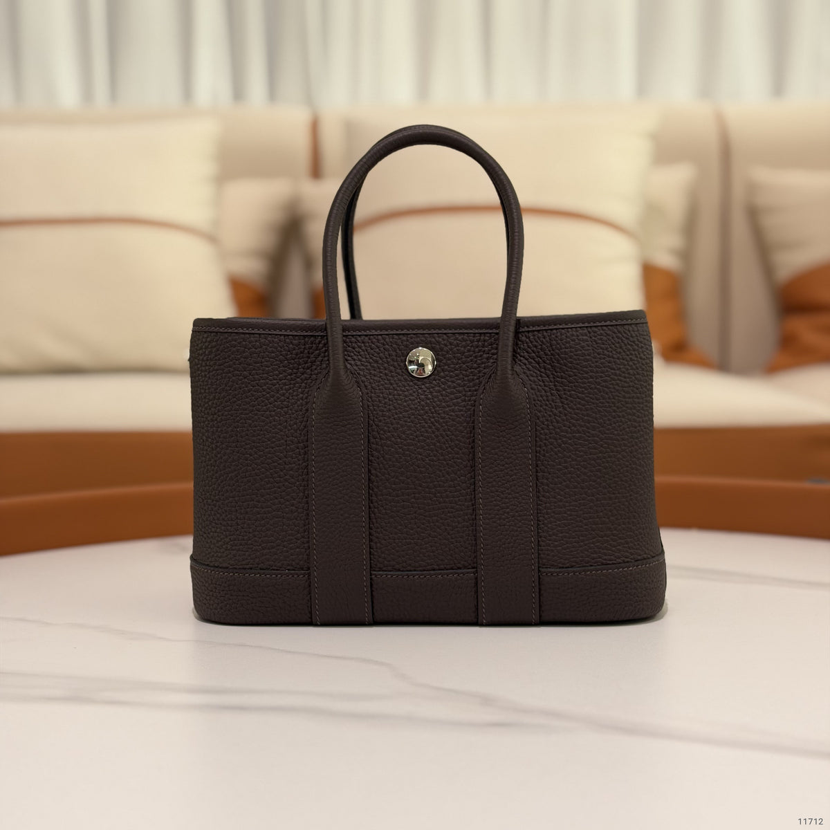 Hermes Mini Garden Party Chocolate Togo Leather | HERMES