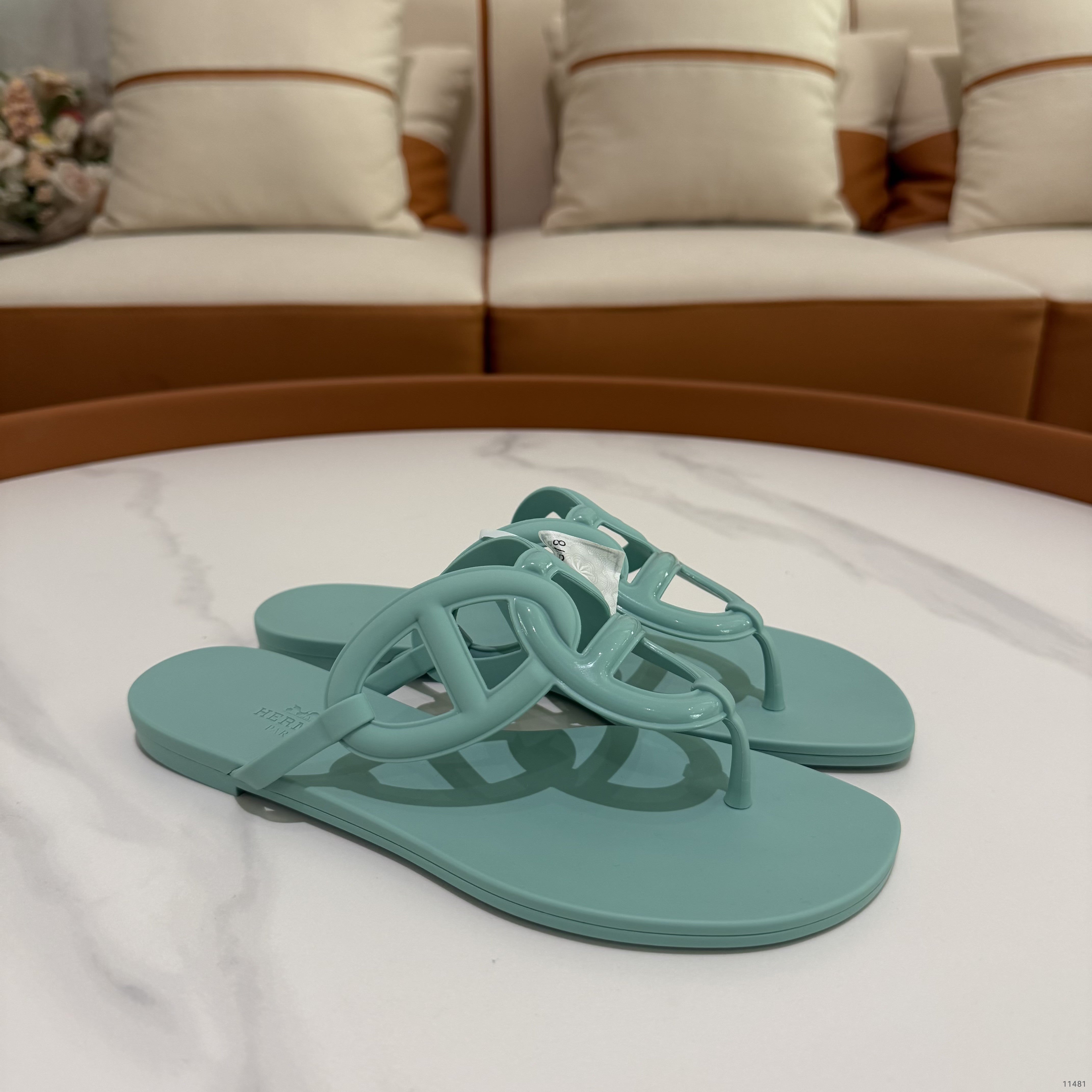 Hermes Egerie Sandals Light Blue