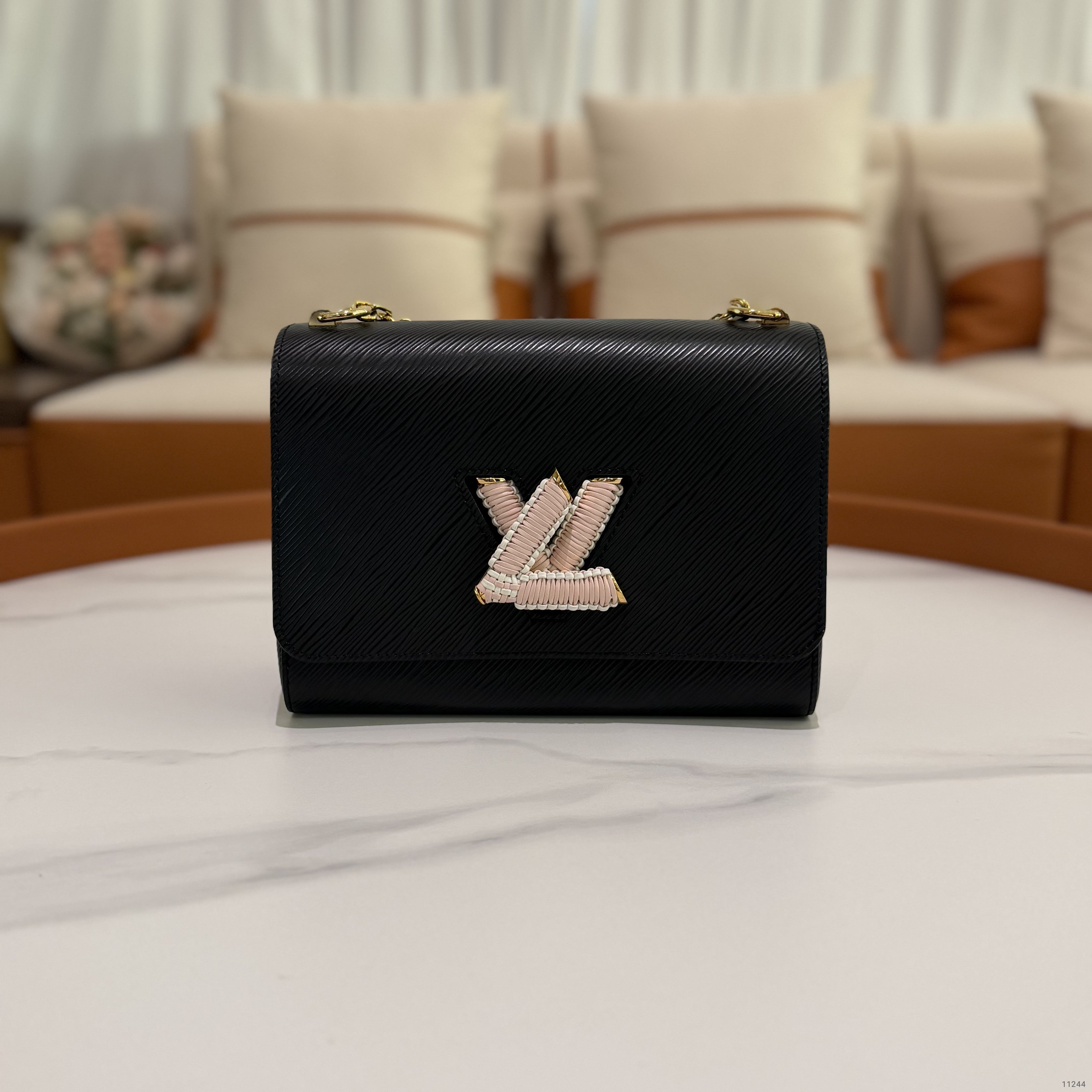 Louis Vuitton Twist Black &amp; Pink Medium Shoulder Crossbody Bag