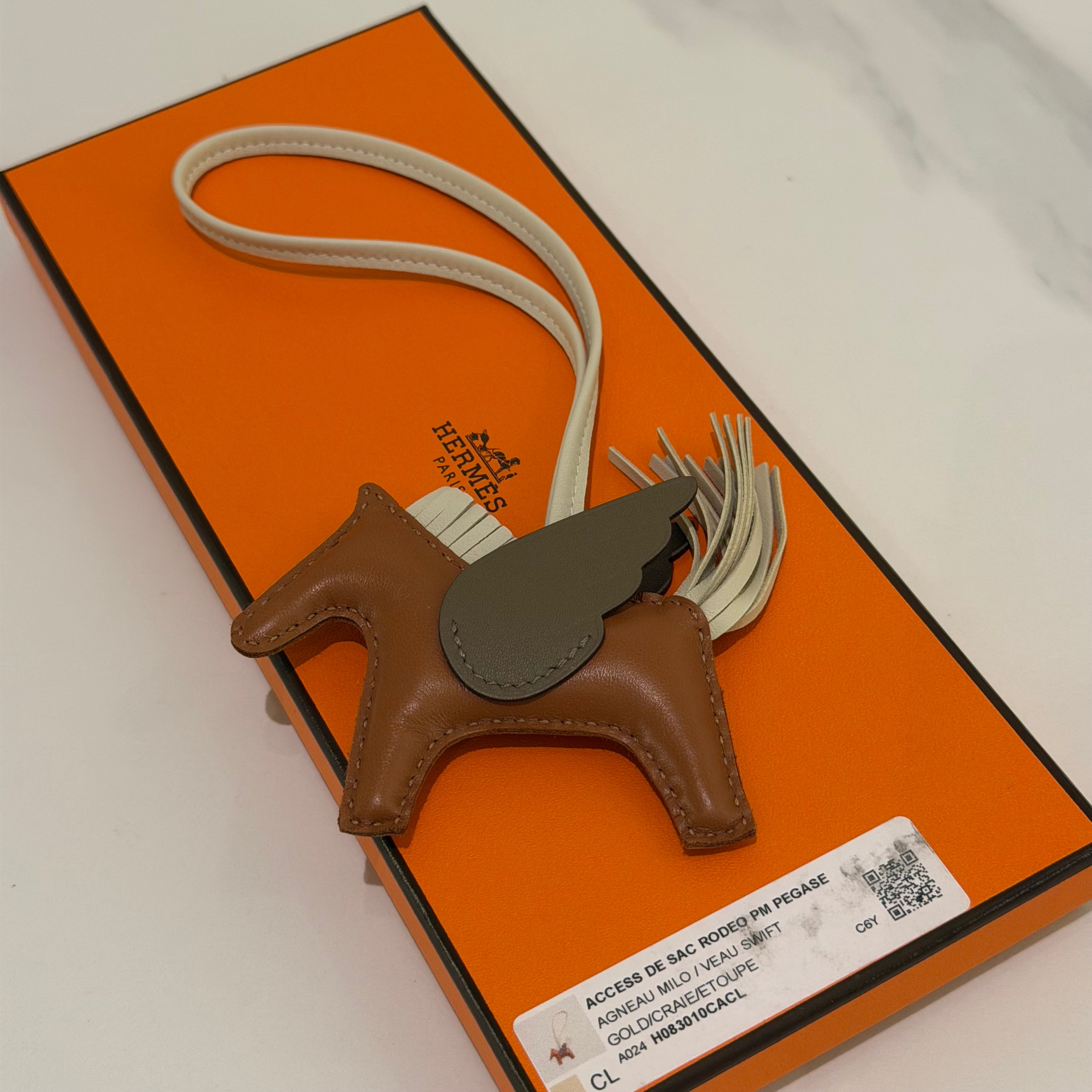 Hermes Rodeo Charm Gold & Craie & Etoupe