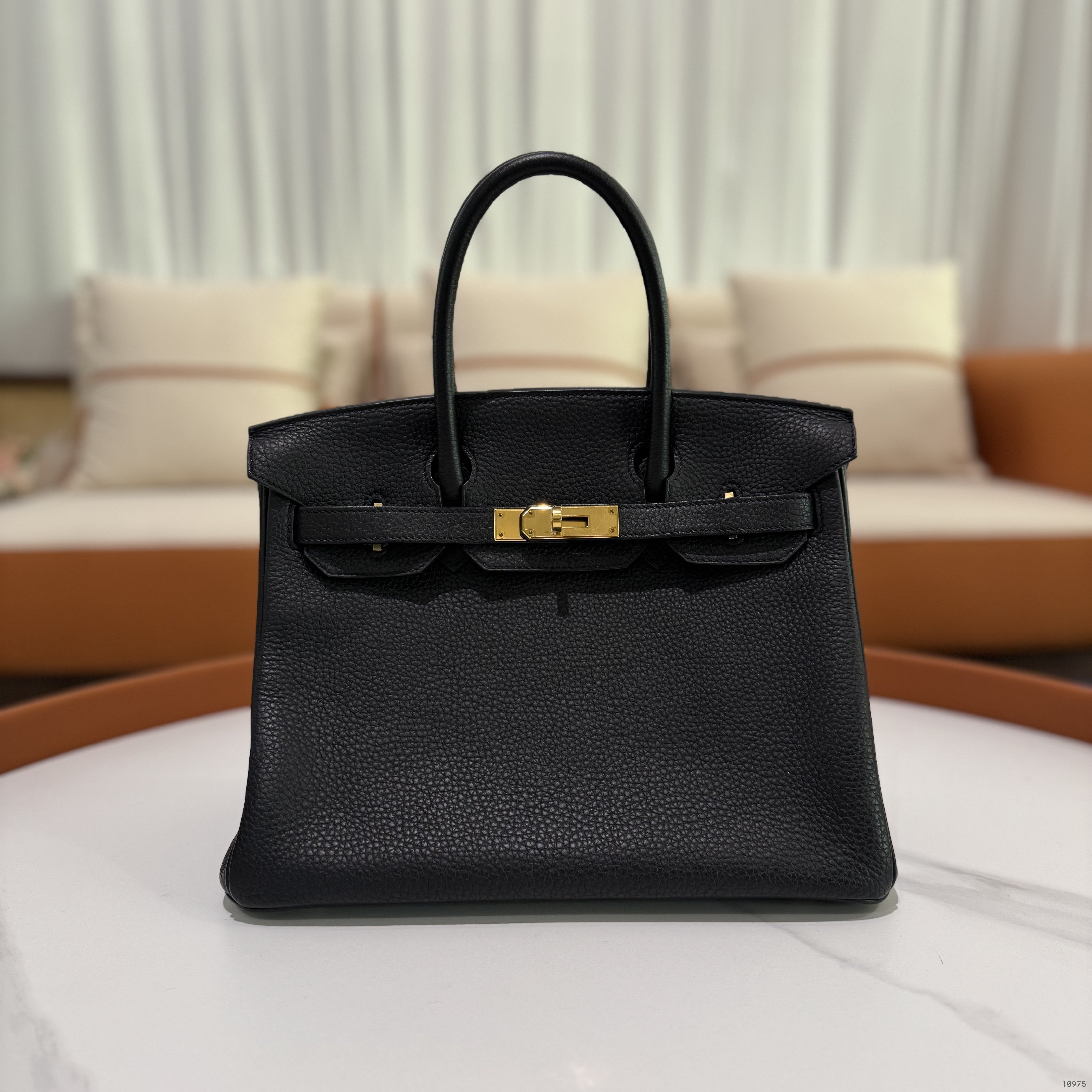 HERMÈS BIRKIN 30 BLACK WITH GOLD HARDWARE U STAMP