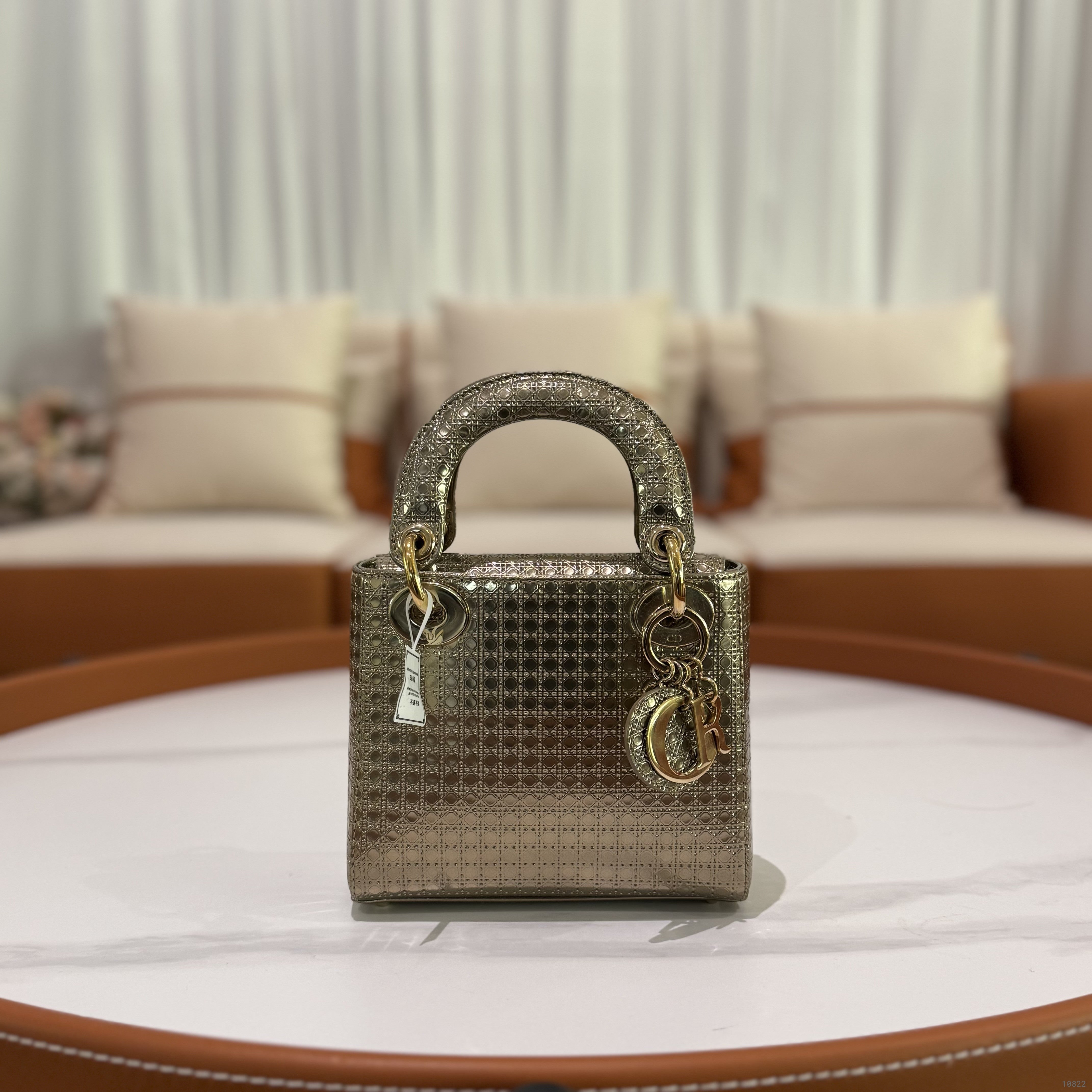DIOR LADY DIOR SMALL METALLIC LIMITED EDITION HANDBAG (3-GUSSET)