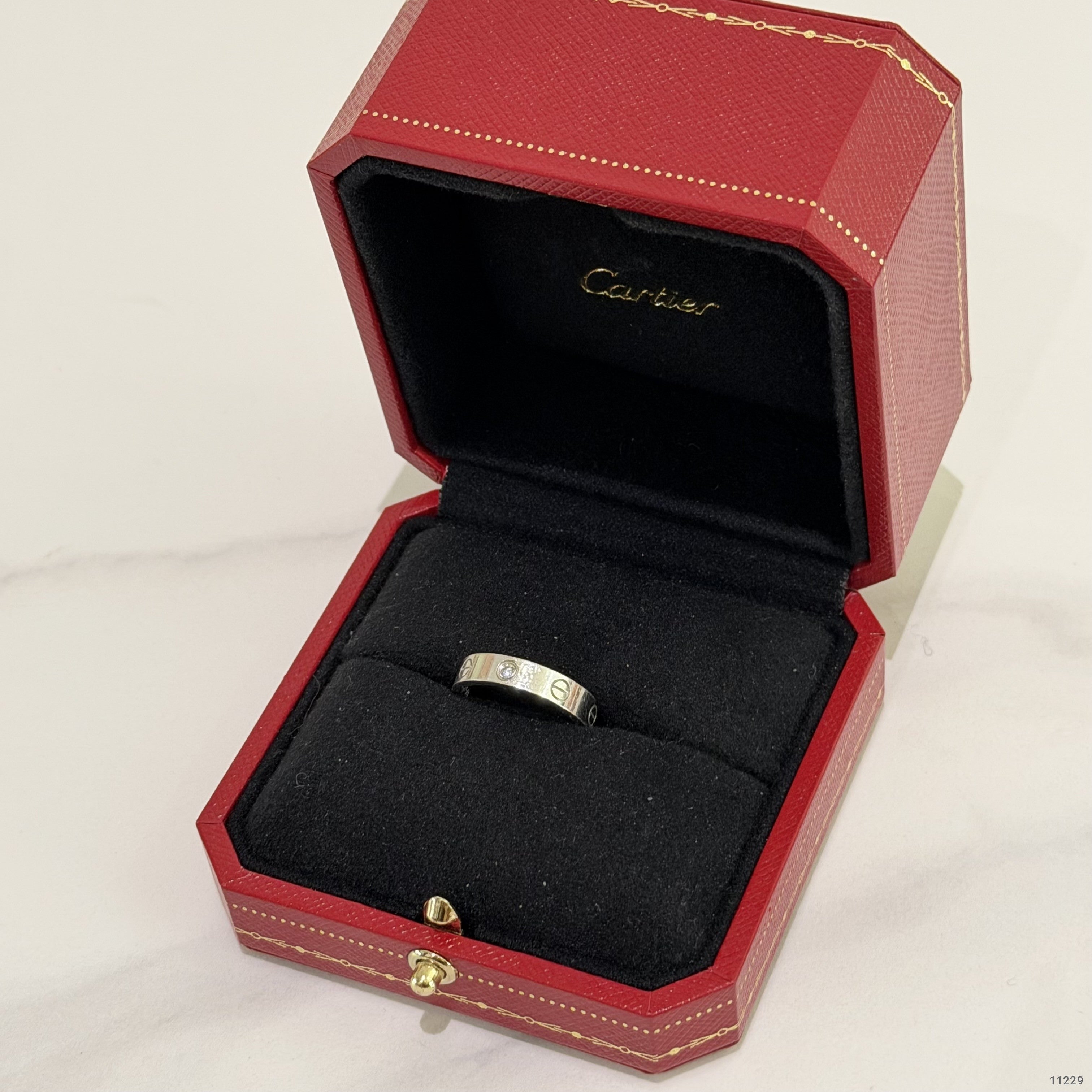 Cartier LOVE Single Diamond Narrow Ring 18K White Gold