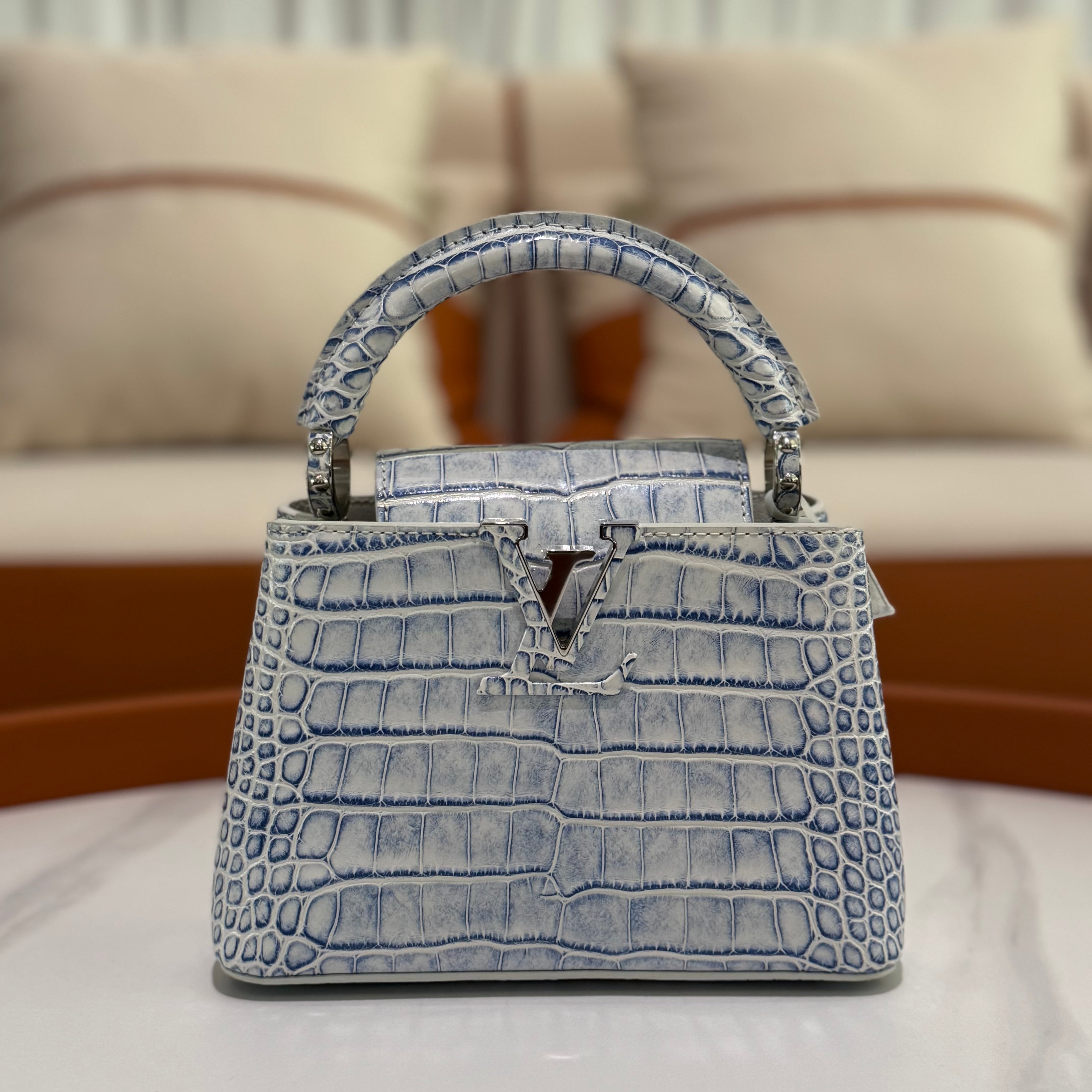 LOUIS VUITTON CAPUCINES MINI GRADIENT BLUE CROCODILE LEATHER