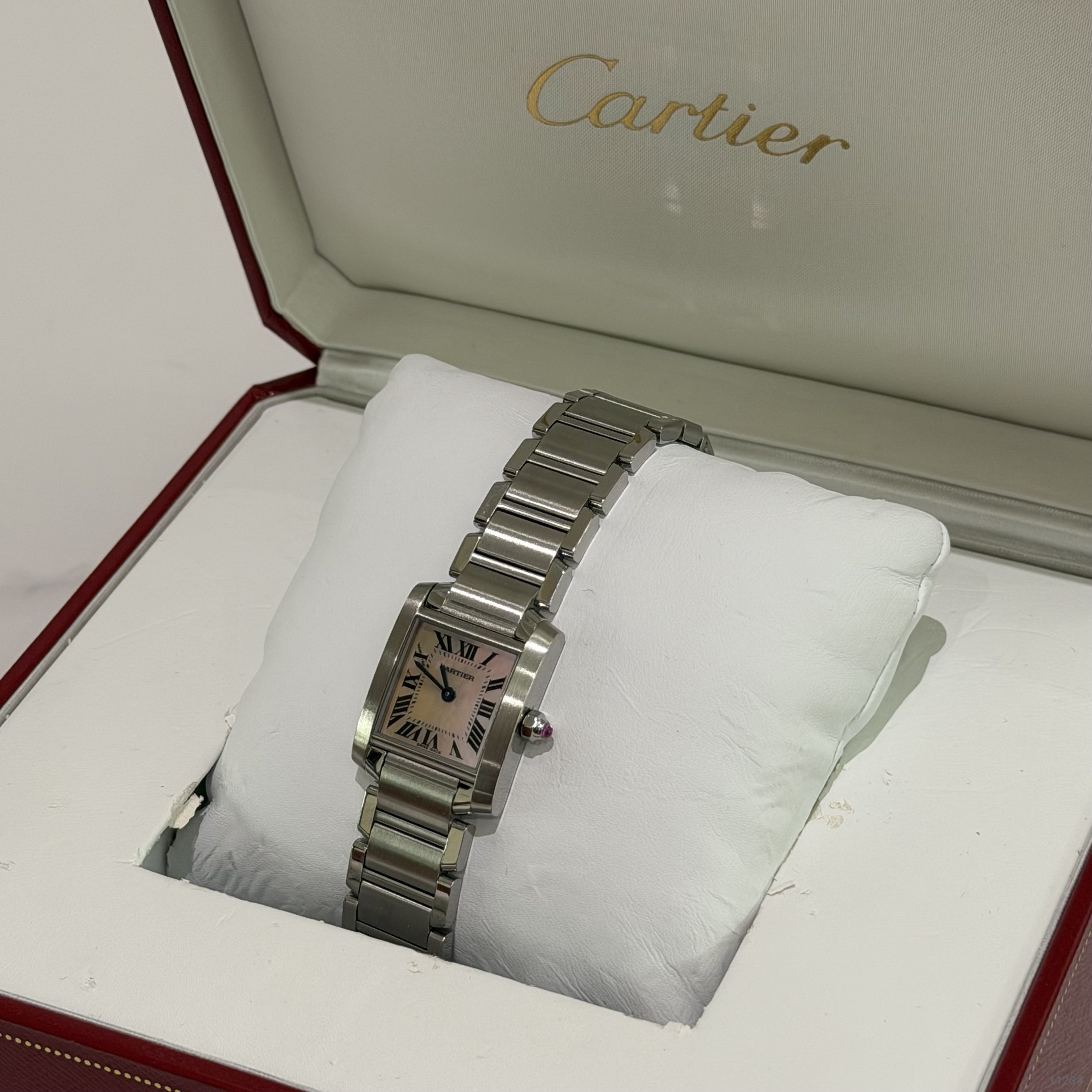 Cartier Tank W51028Q3 Pink MOP Quartz Watch