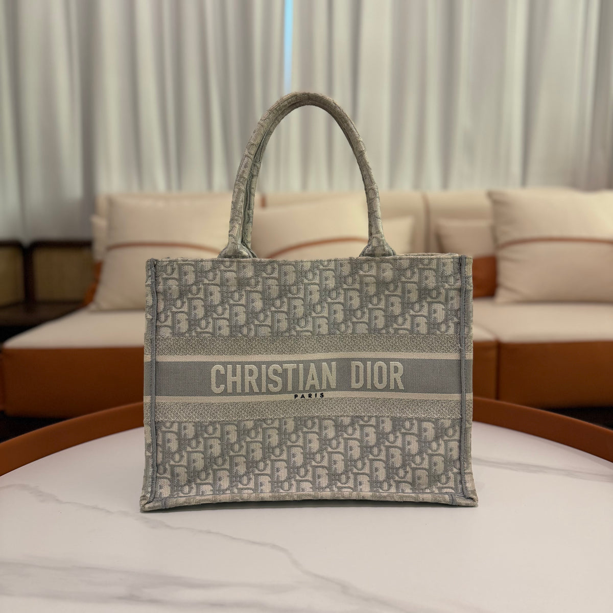 Dior Medium Book Tote Grey Oblique
