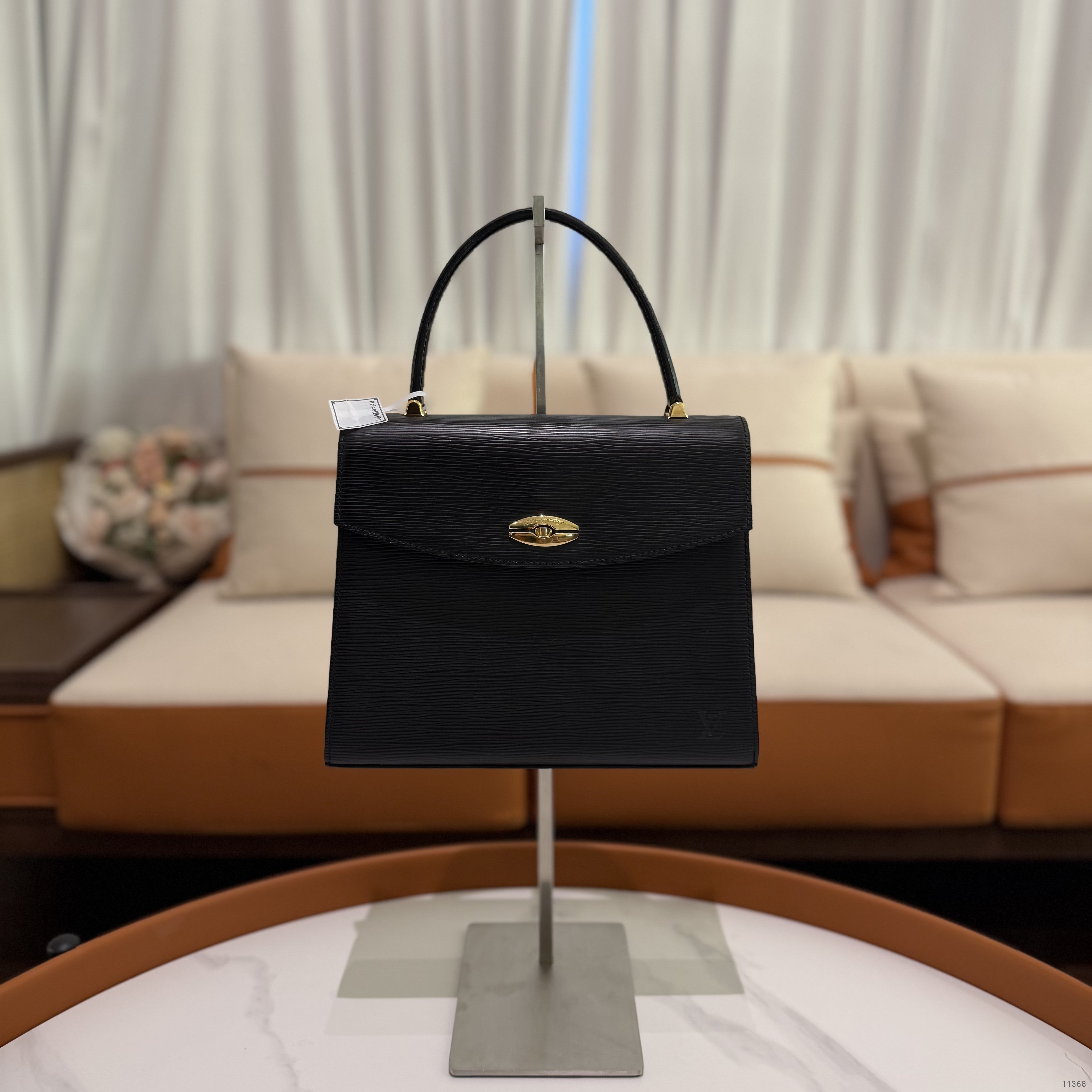 Louis Vuitton Epi Leather Black Top Handle Bag with Gold Hardware (Vintage)