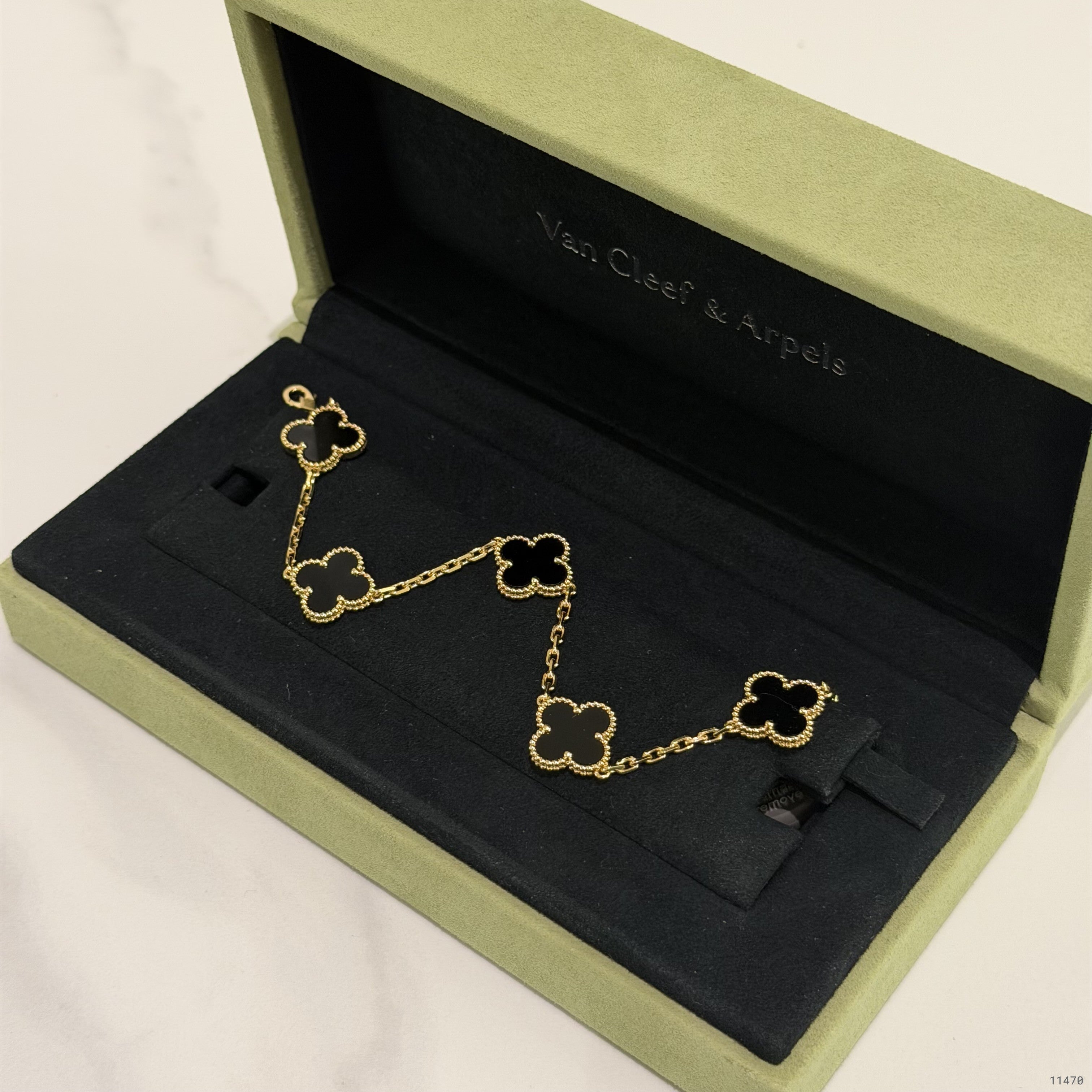 Van Cleef & Arpels Alhambra Five Motif Onyx Bracelet