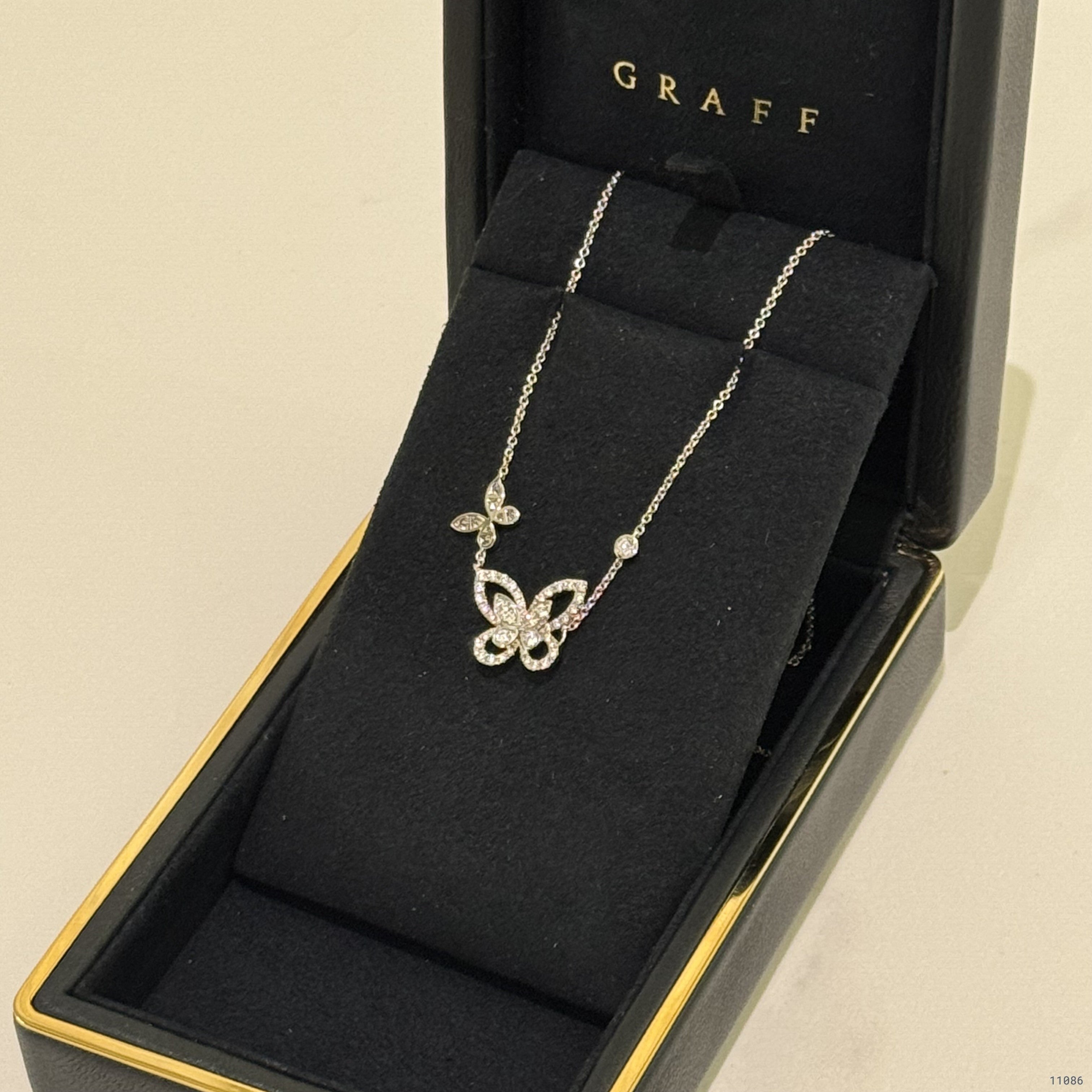 GRAFF BUTTERFLY SILHOUETTE DIAMOND PENDANT NECKLACE