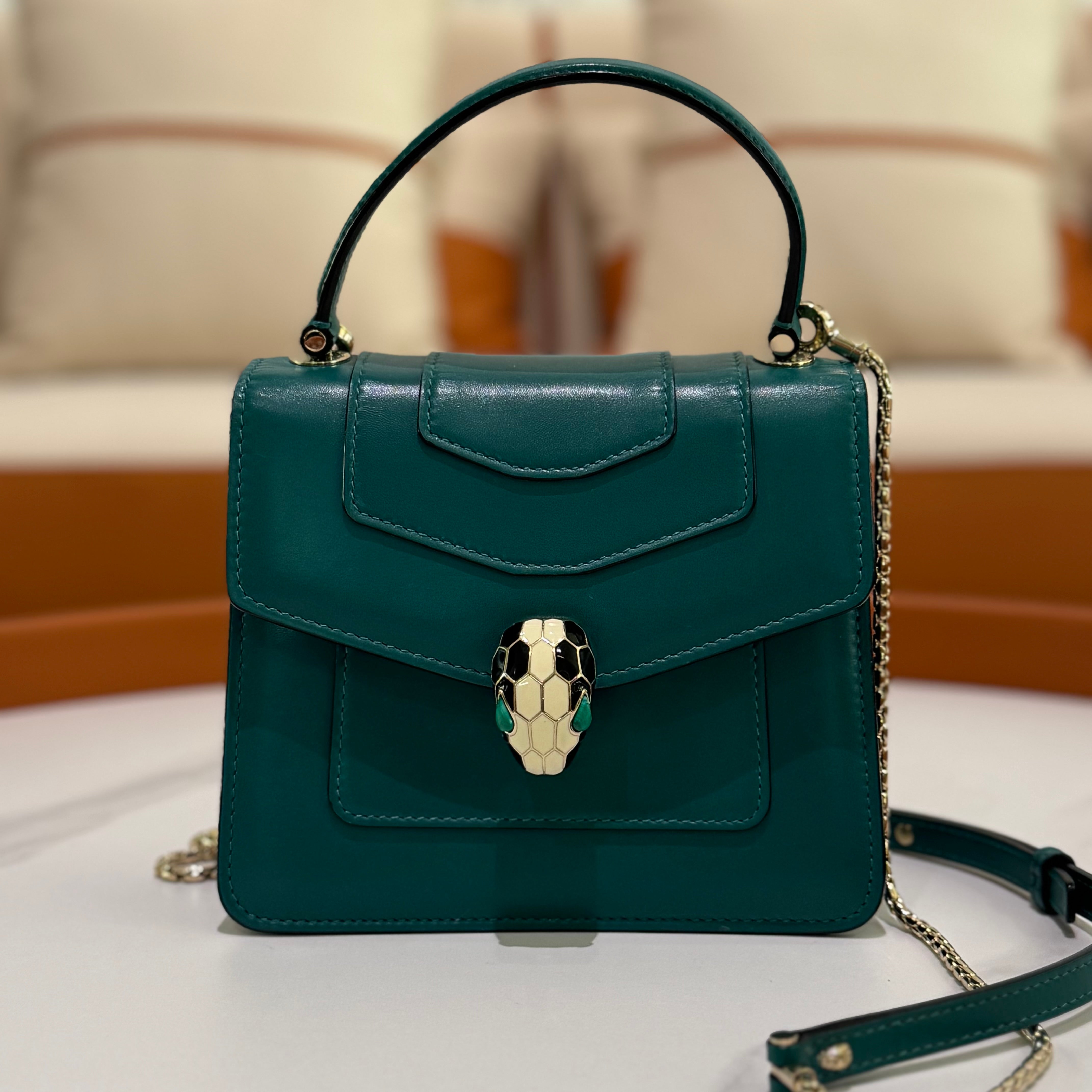 BVLGARI SERPENTI TOP HANDLE ACCORDION CROSSBODY BAG