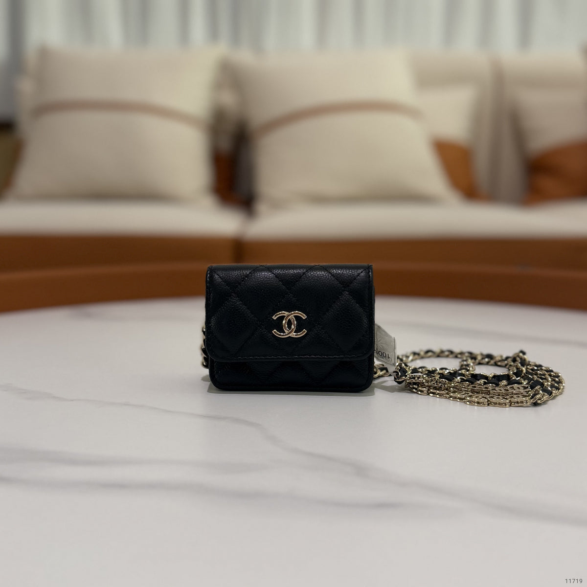 Chanel Belt Bag Black Caviar Leather with Gold Hardware (Authenticity Card Version)
