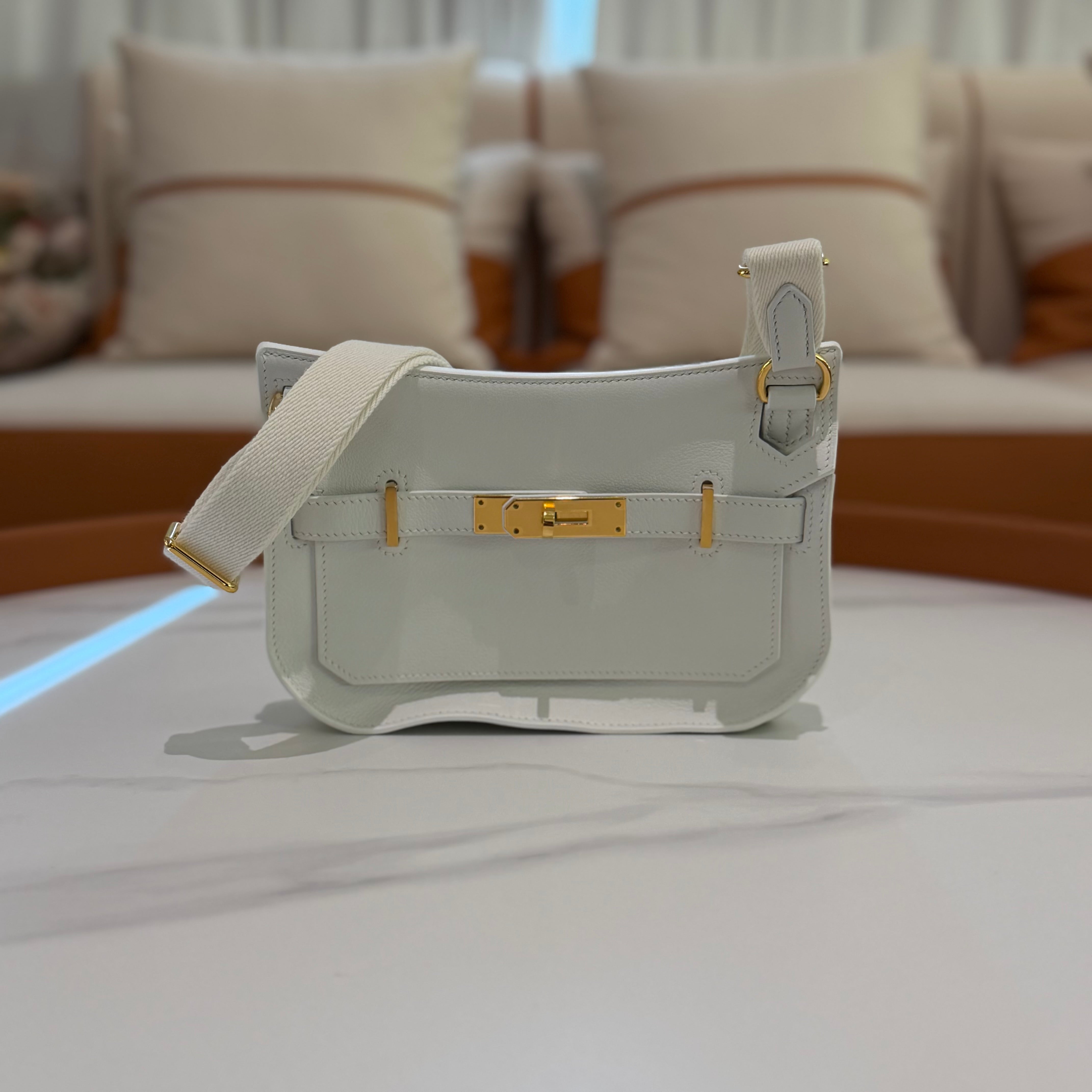 Hermes Jypsiere Mini White with Gold Hardware (W Stamp)