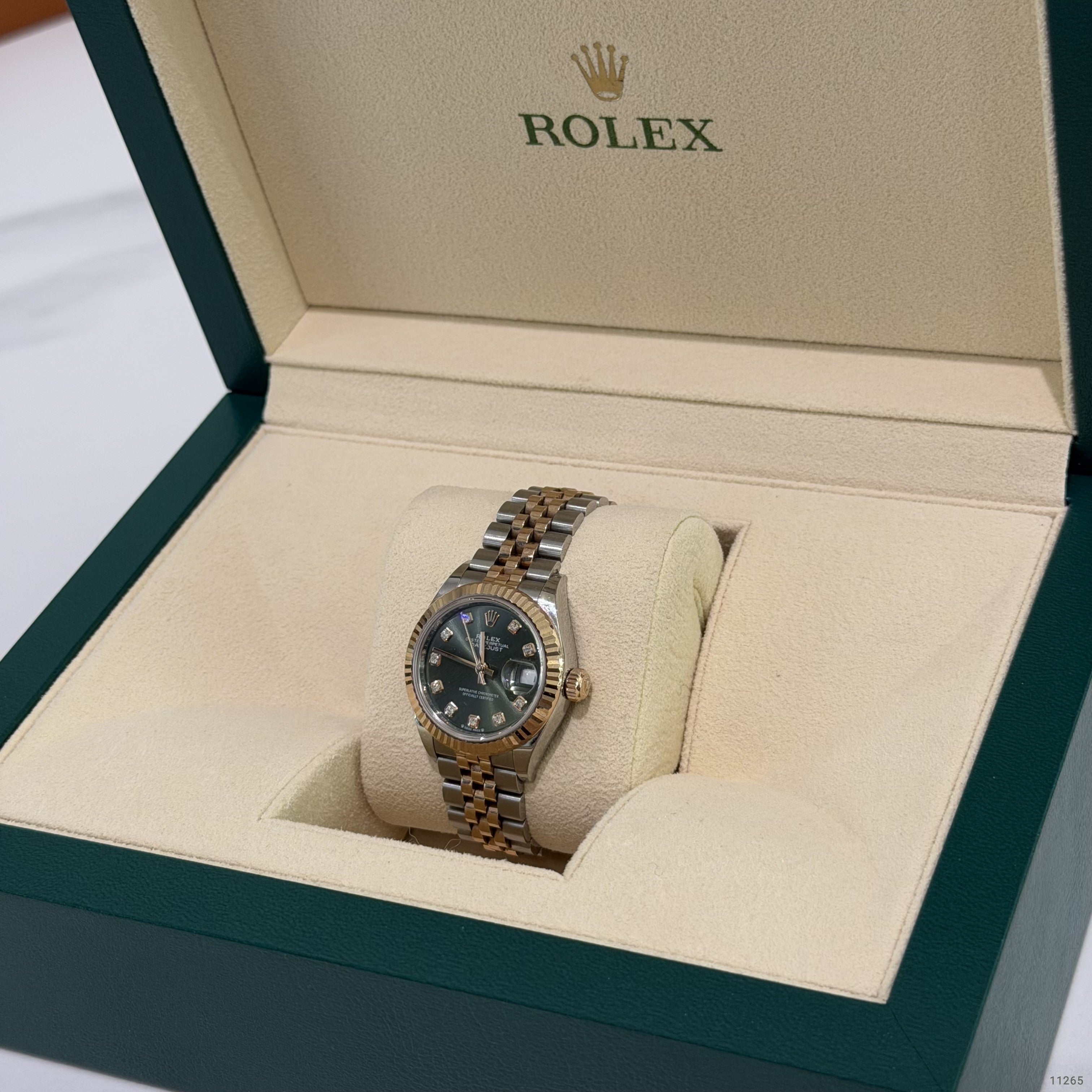 Rolex Lady-Datejust M279171 Olive Green Dial Steel & Yellow Gold Fluted Bezel